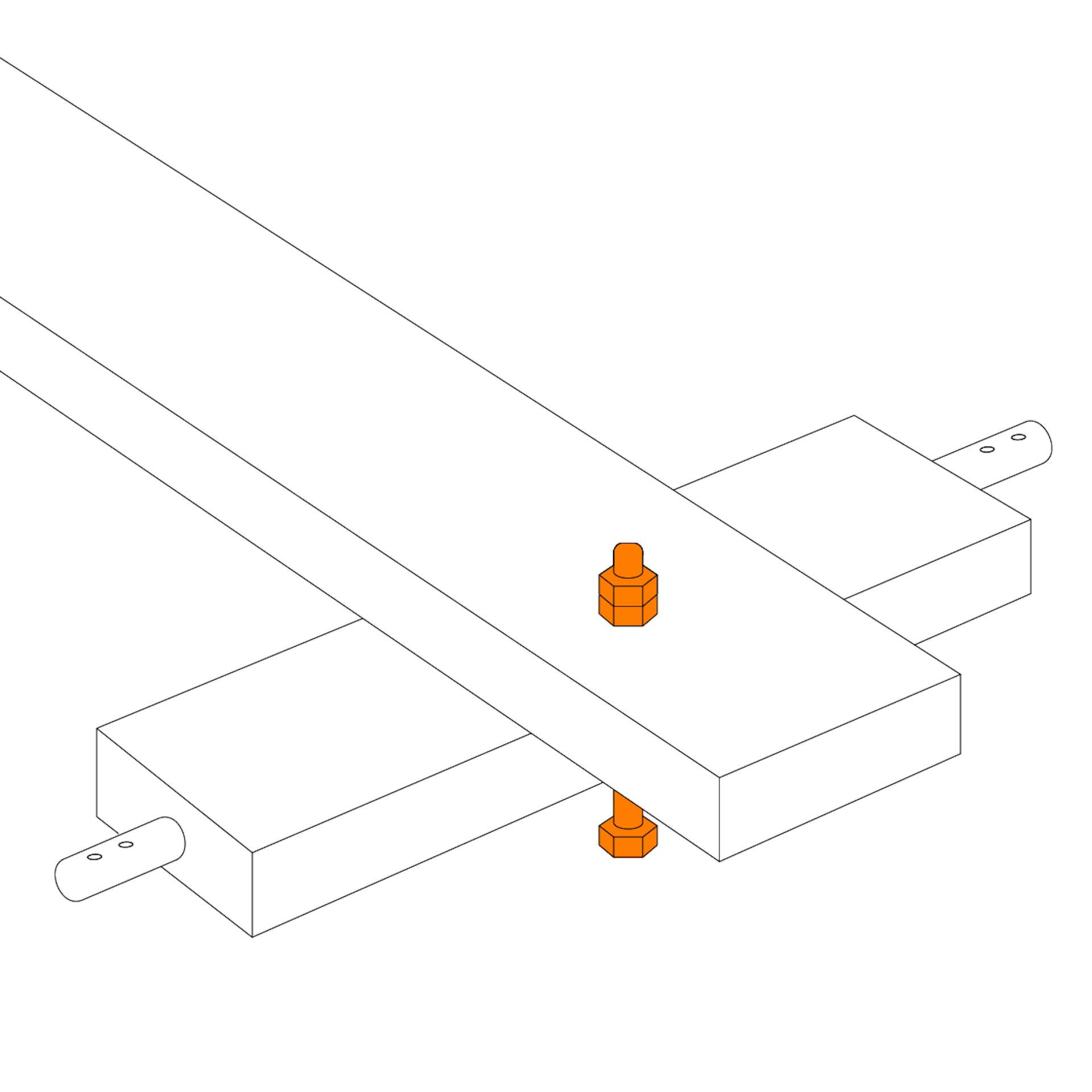 Illustration zeigt die Montage des Querbalkens einer Seifenkiste