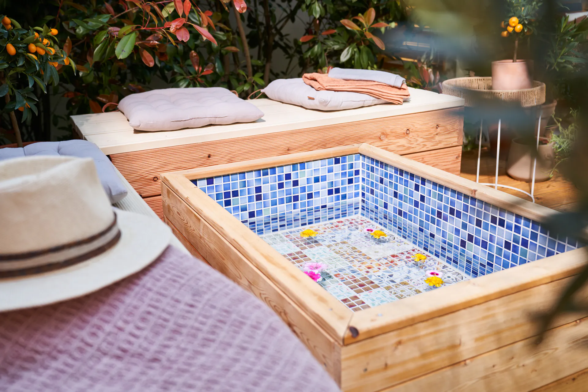 Vasca per pediluvio fai-da-te nell'angolo relax
