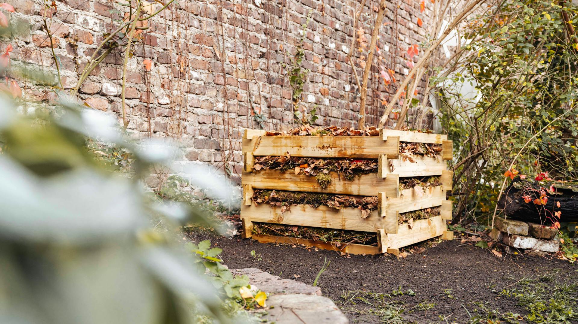 Compost in un giardino naturale