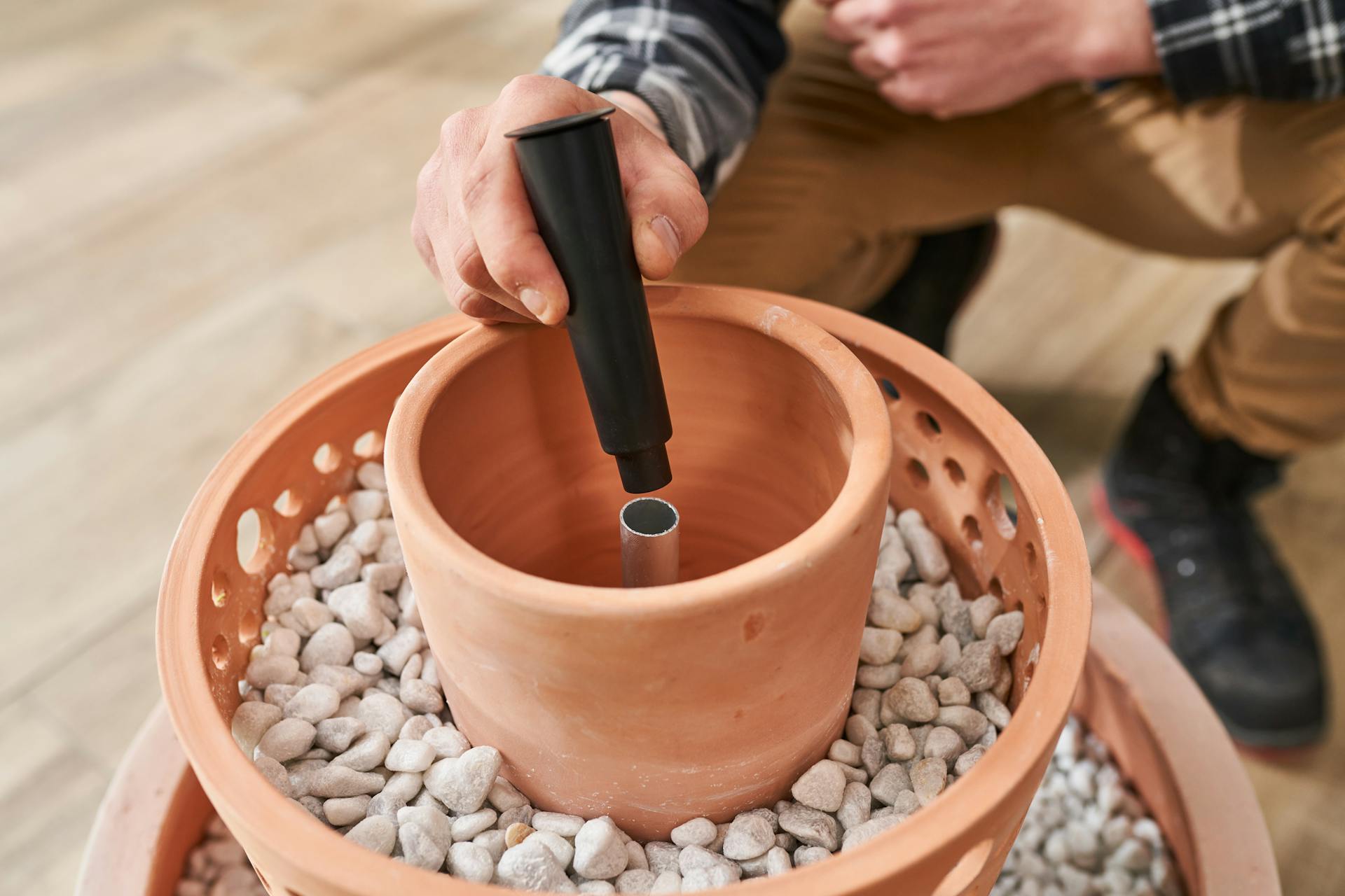 Fissaggio dell’ugello della fontana