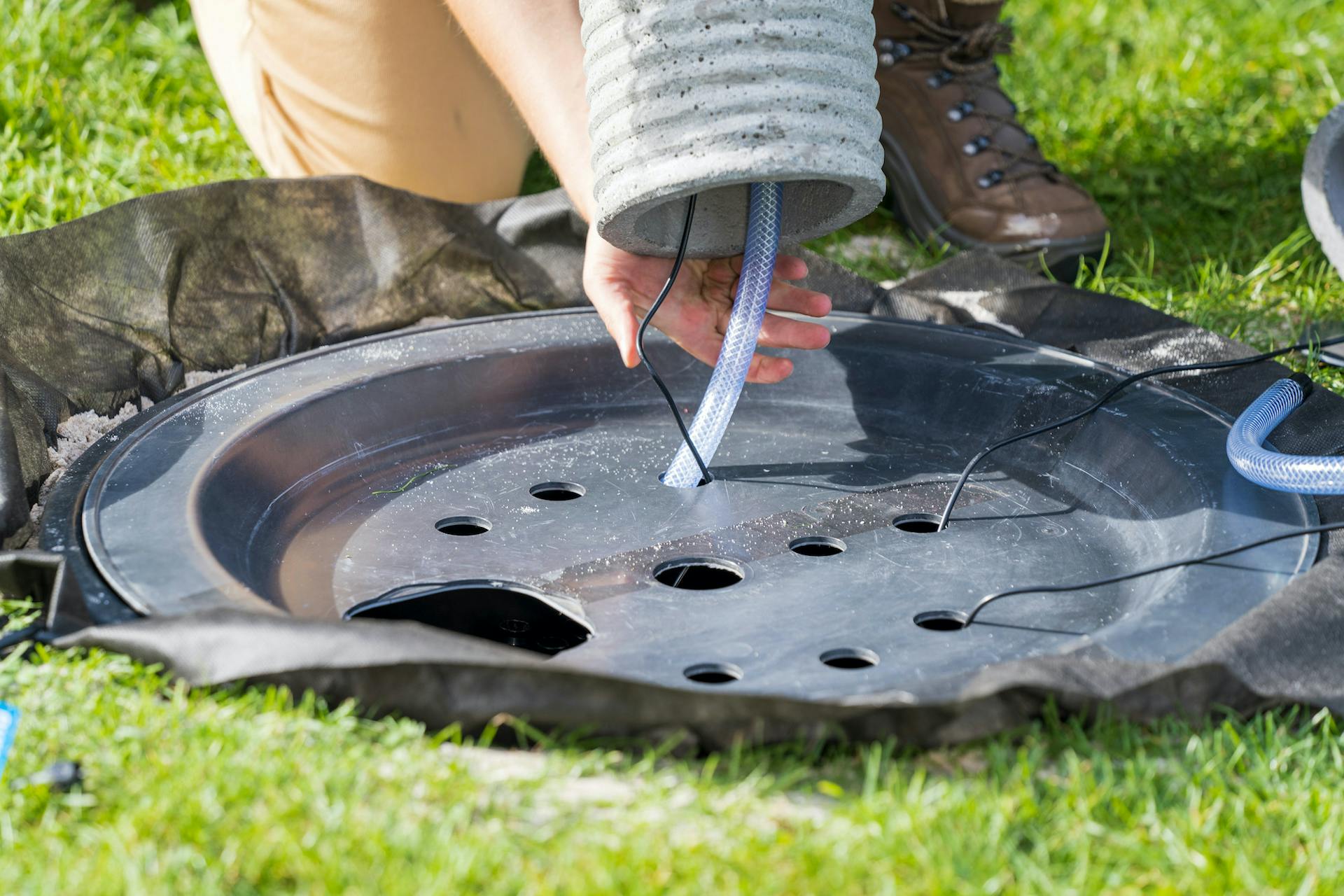 Il gioco d’acqua viene montato con tubo