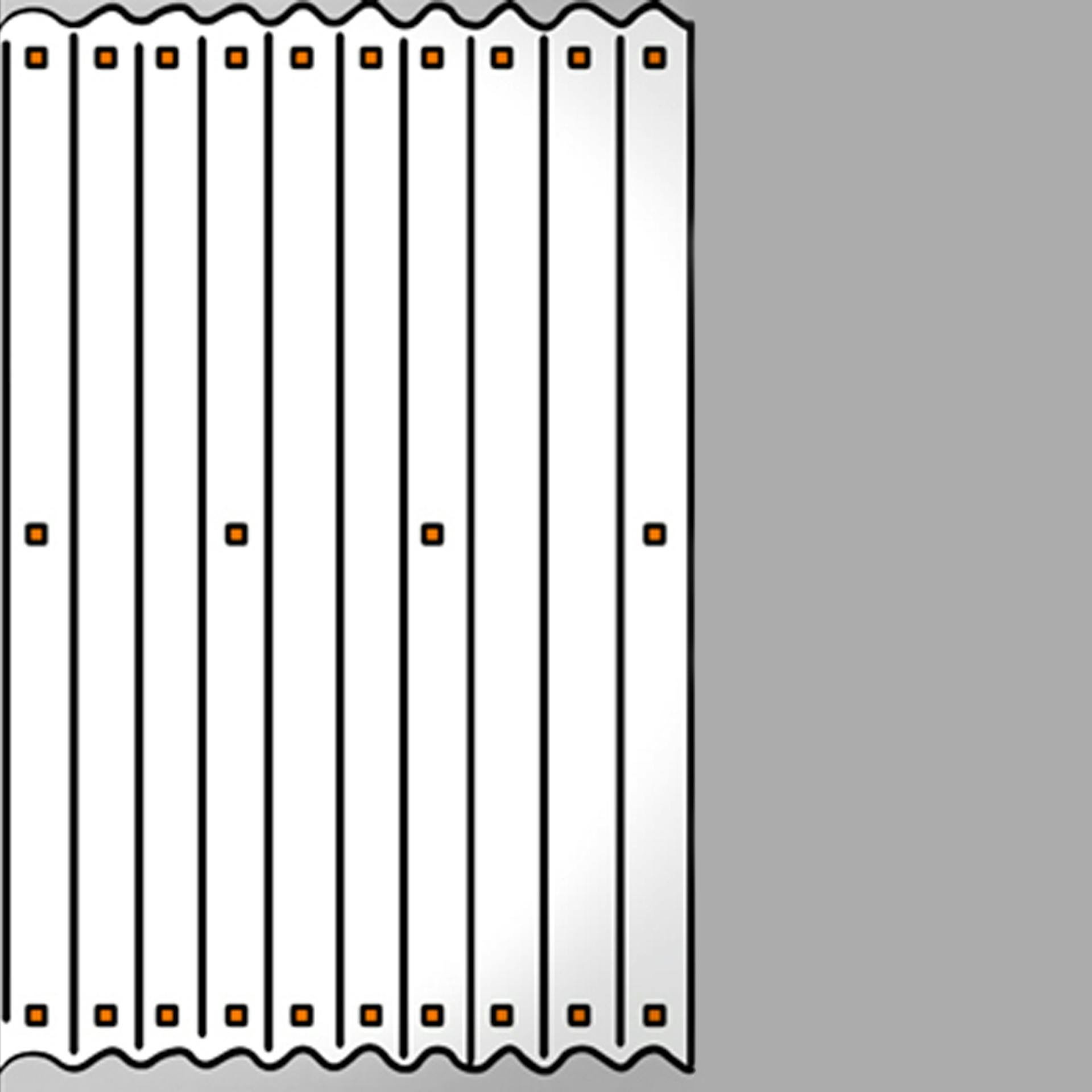 Abstände der Nägel auf einer Wellplatte.