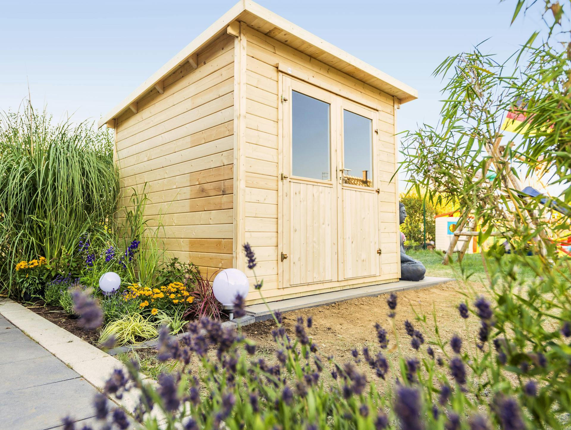 Sturmsicheres Gartenhaus aus Holz