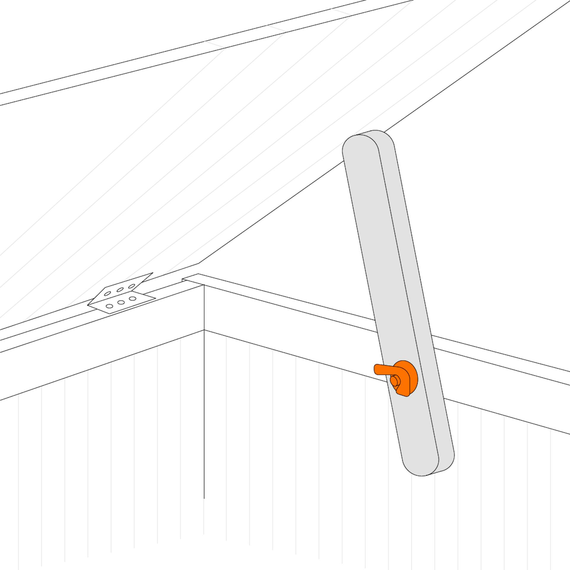 L’illustrazione mostra il fissaggio di listelli di appoggio