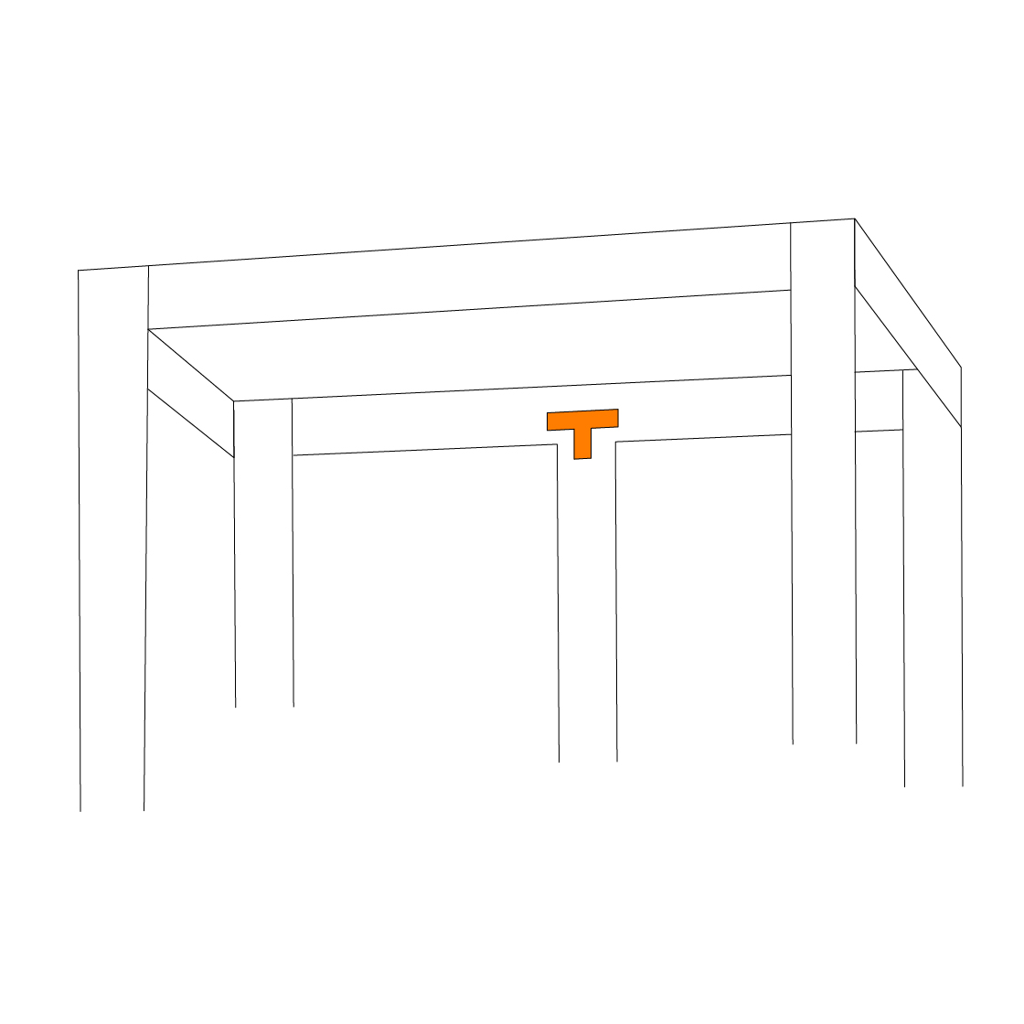 Listello centrale con connettore a T