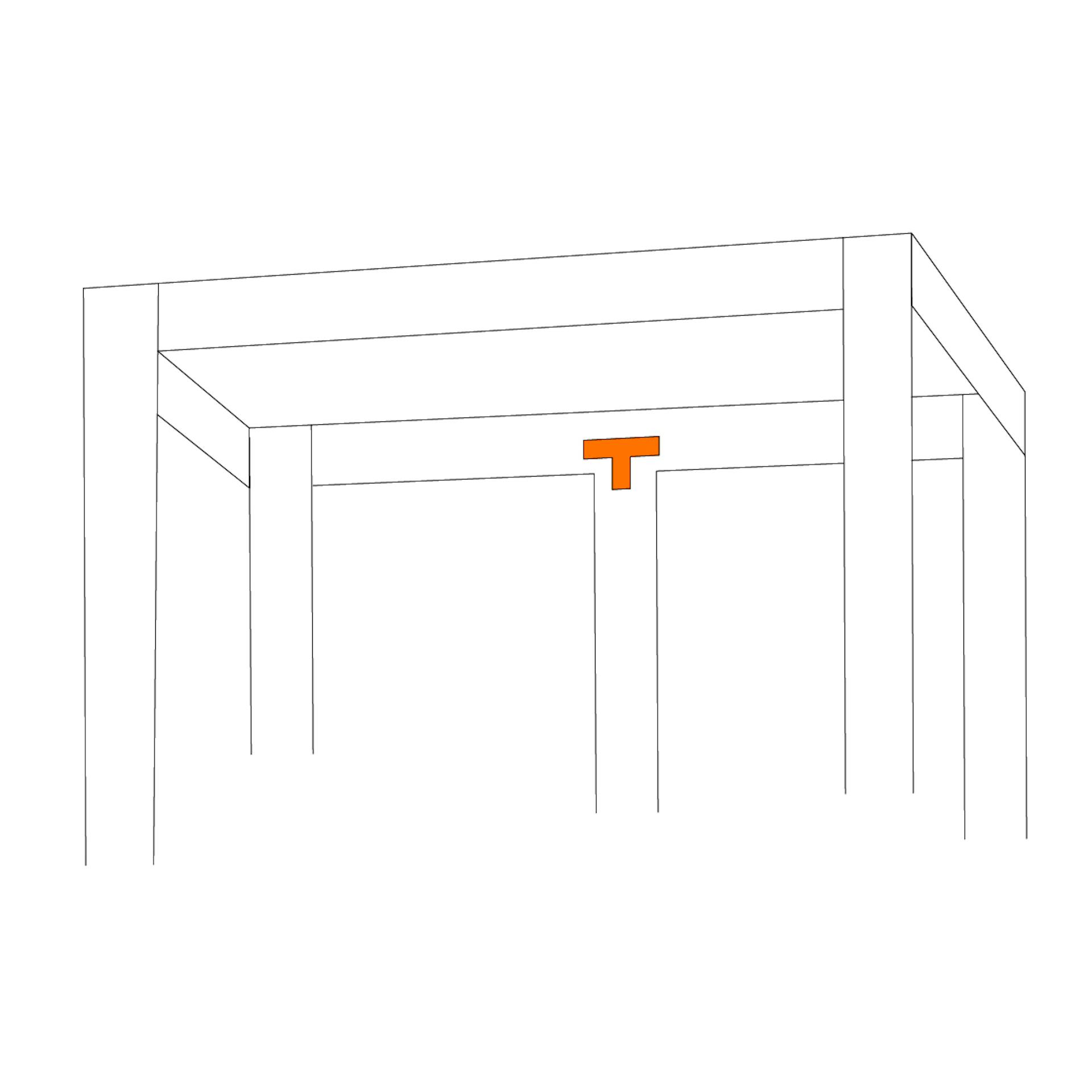 Listello centrale con connettore a T