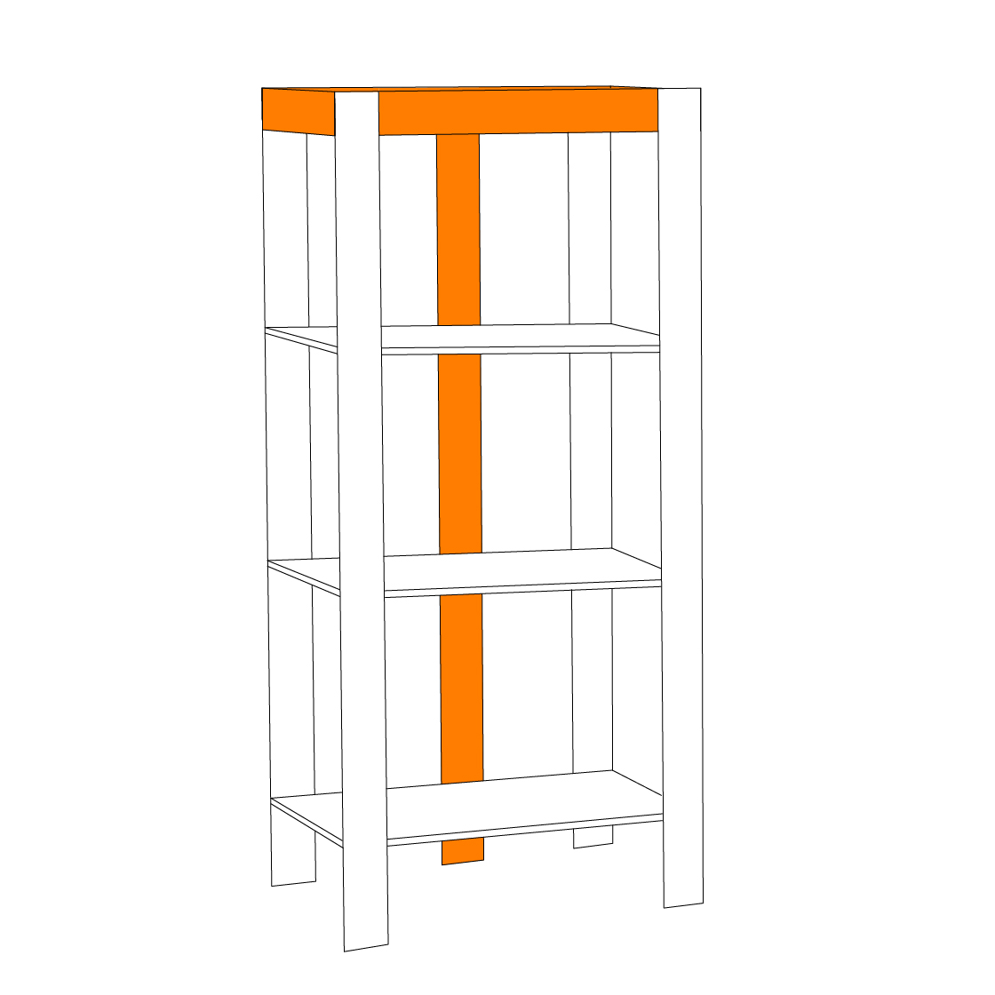 L’illustrazione mostra un telaio in legno rinforzato di una piccola serra