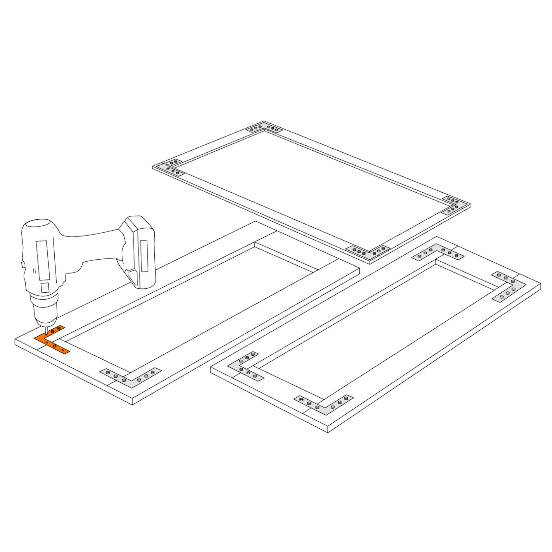 Assemblaggio di lucernari e porte di una piccola serra