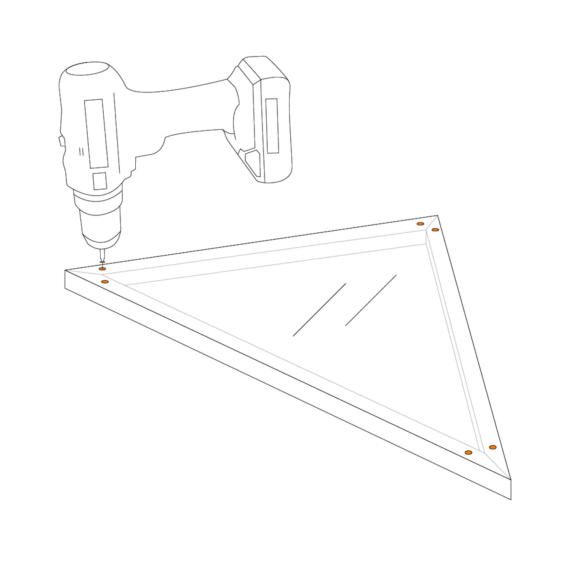 Acrylglas wird an Seitenkonstruktion befestigt
