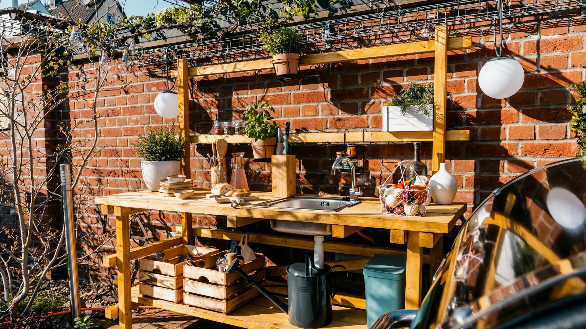 Cucina esterna in giardino