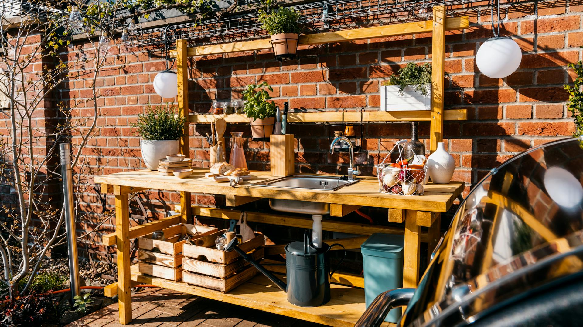 Outdoor-Küche im Garten