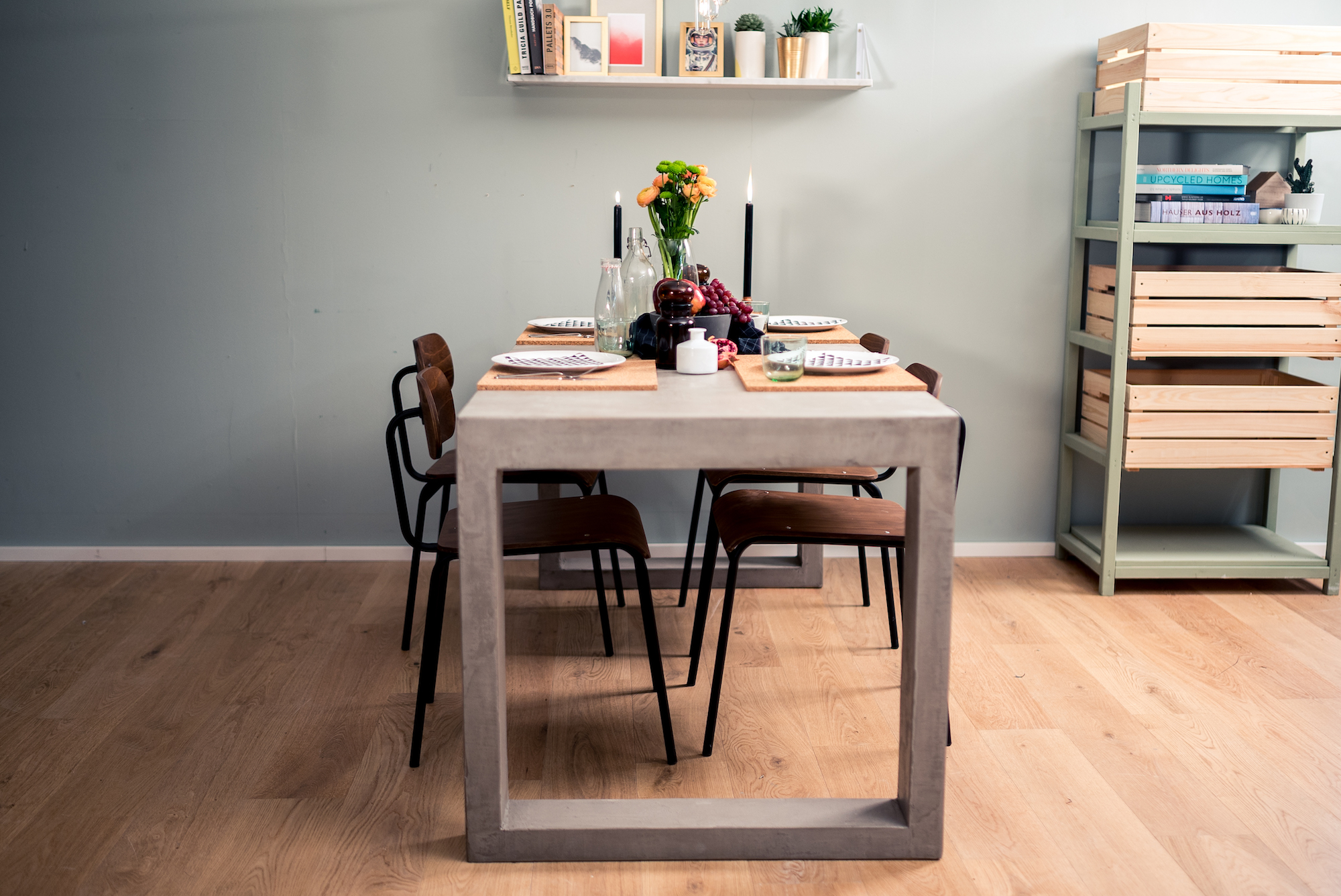 Betontisch in Küche