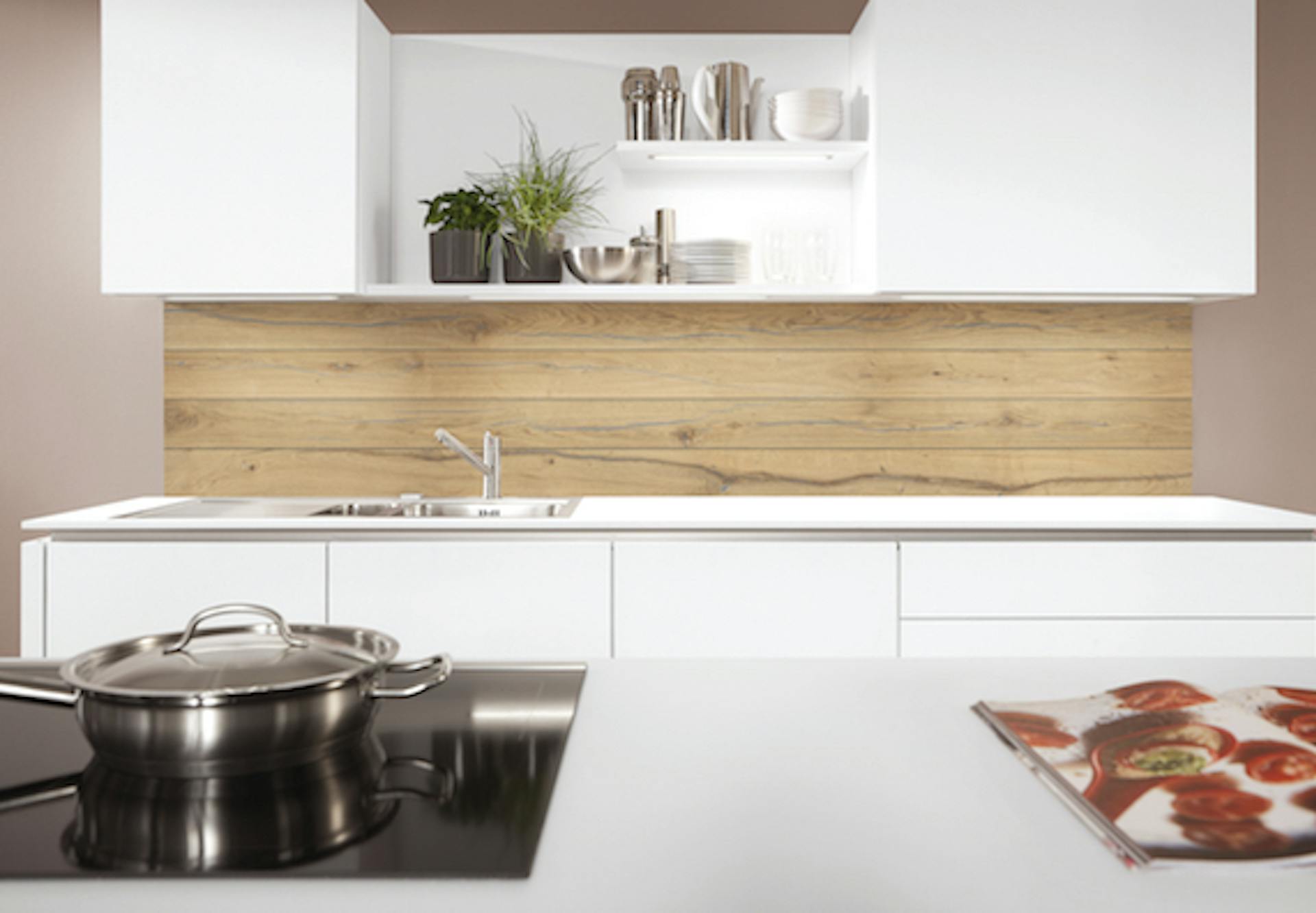 Parete posteriore effetto legno