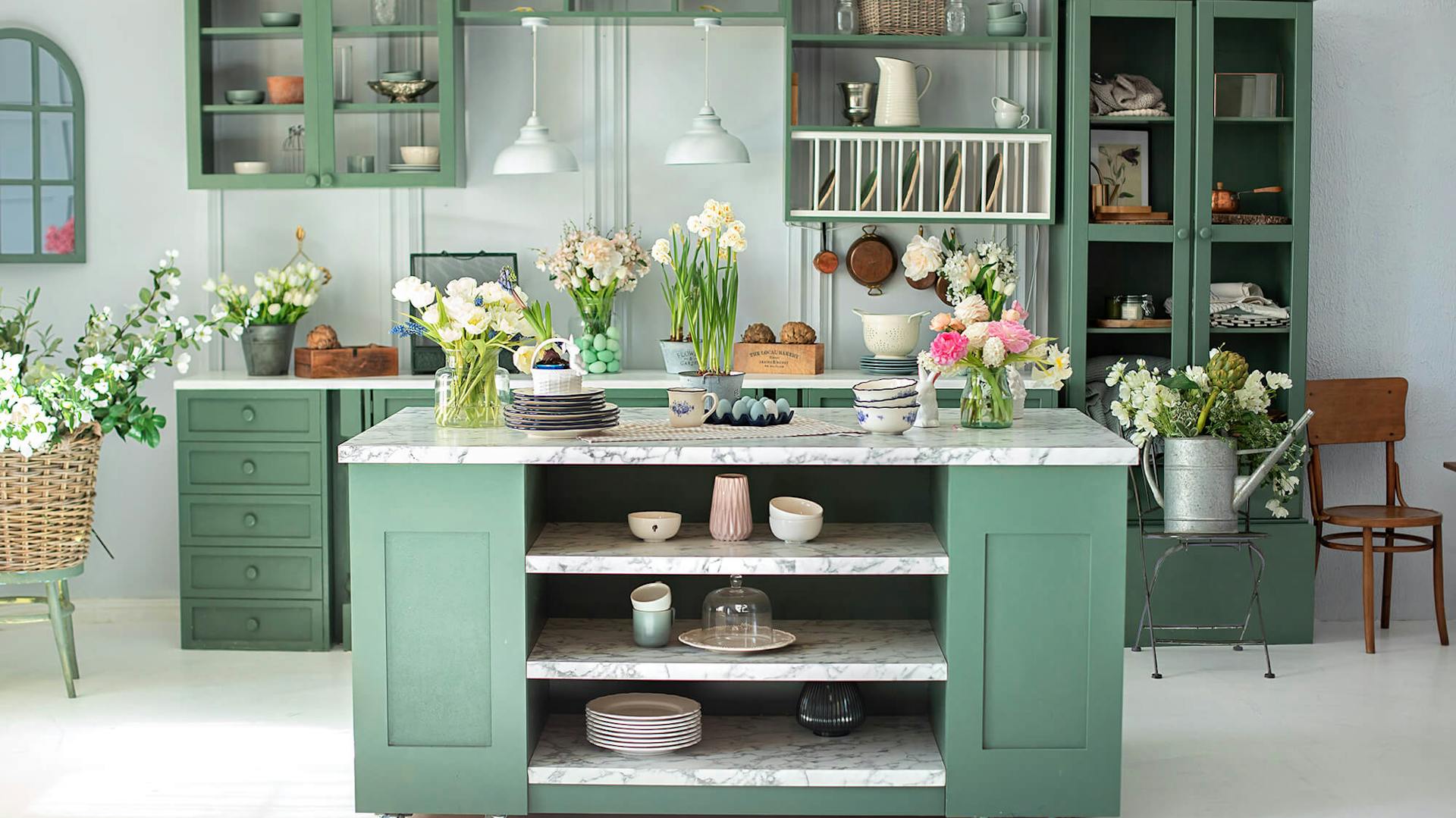 Vintage Küche in Grün
