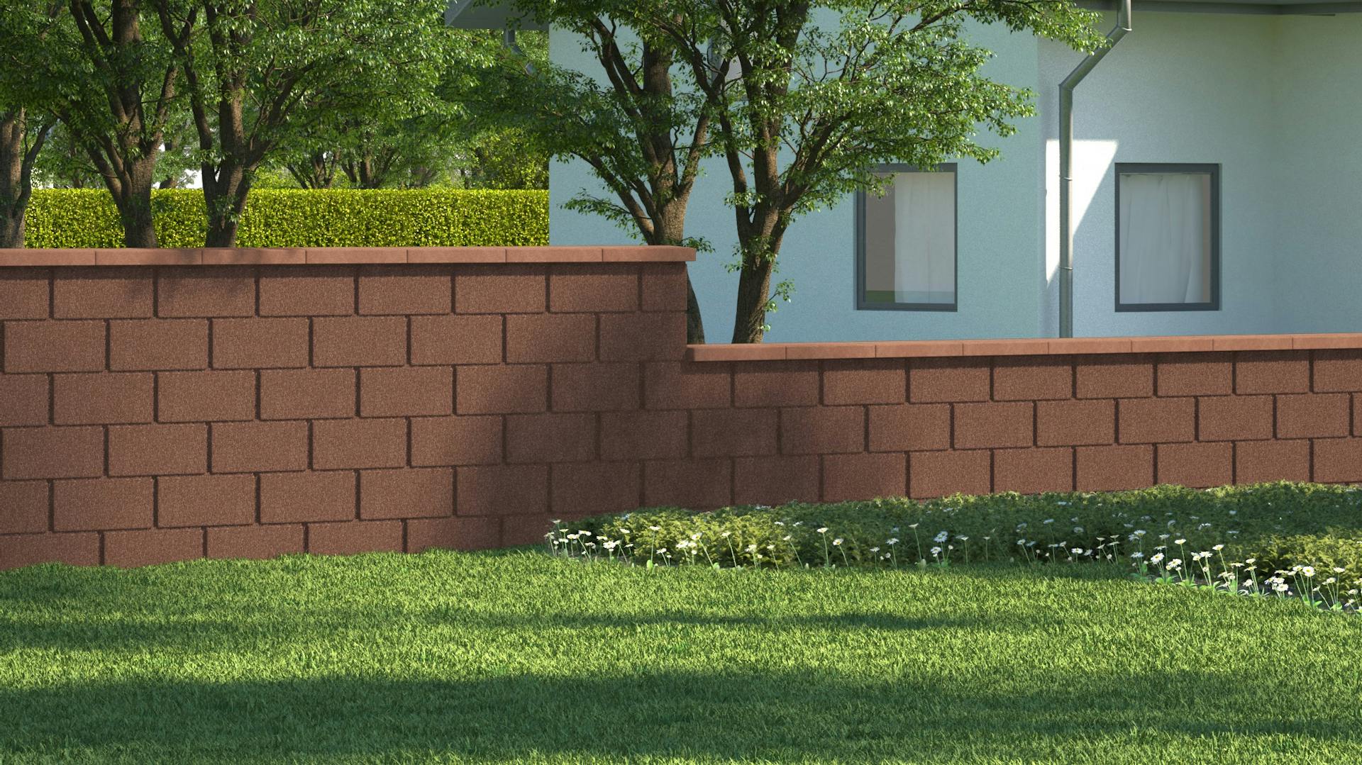 Mauer umfriedet Grundstück und bietet Sichtschutz