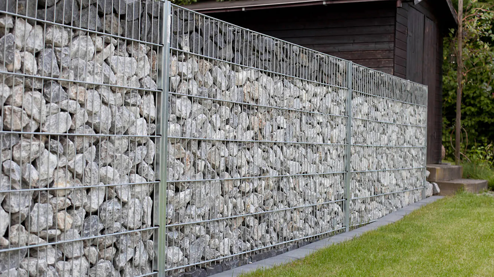 Des gabions formant un mur