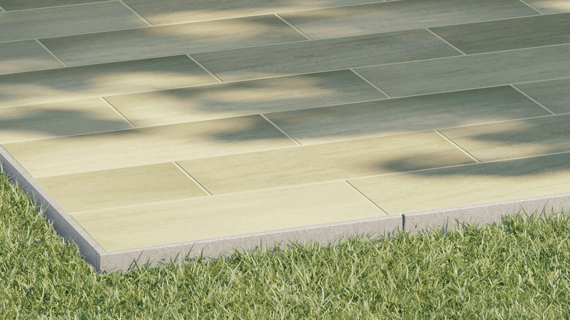 Terrazza con bordo e ceramica fine