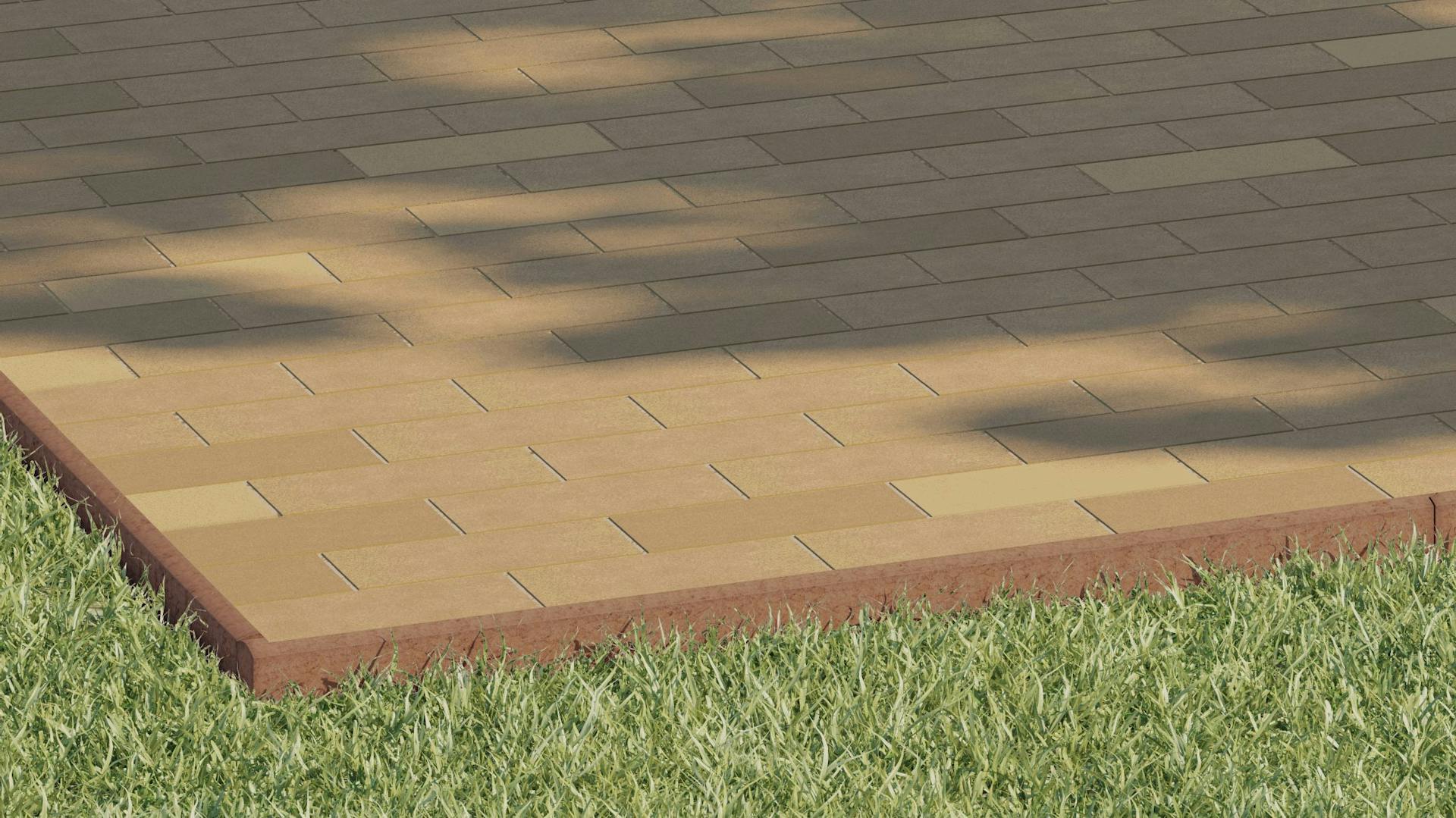 Terrazza con bordo in piastrelle da rivestimento