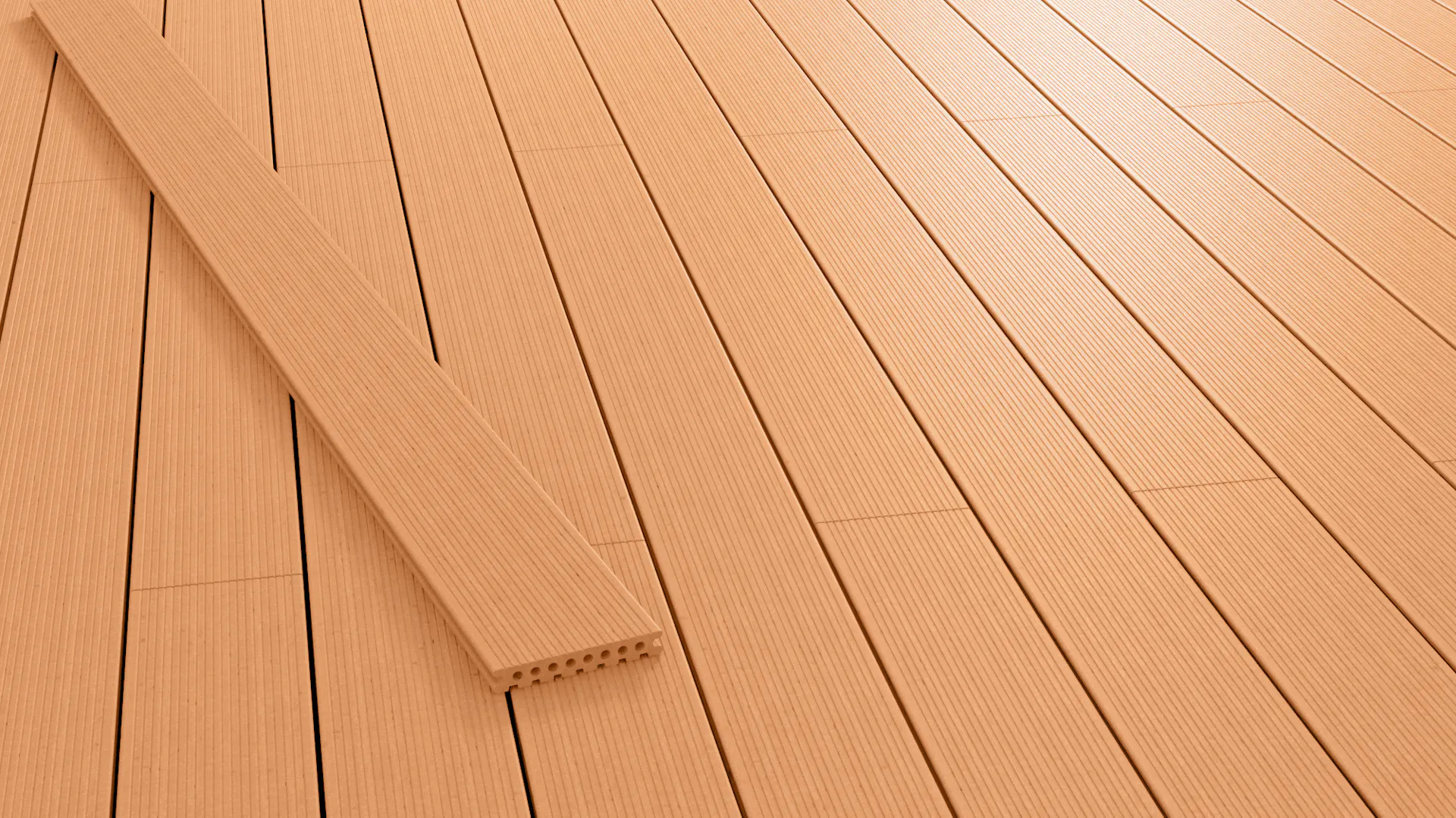 Helle WPC-Hohlkammer-Terrassendielen