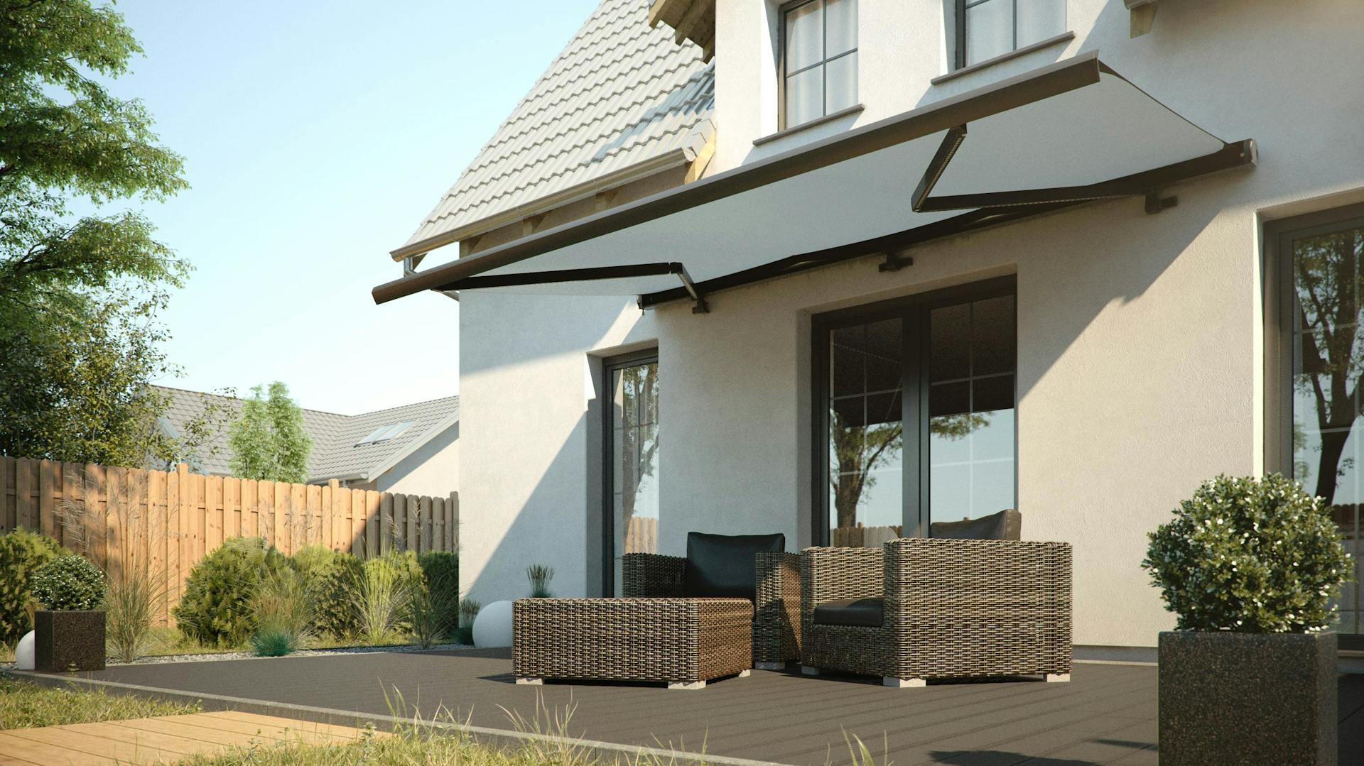 Terrasse mit Sitzmöbeln