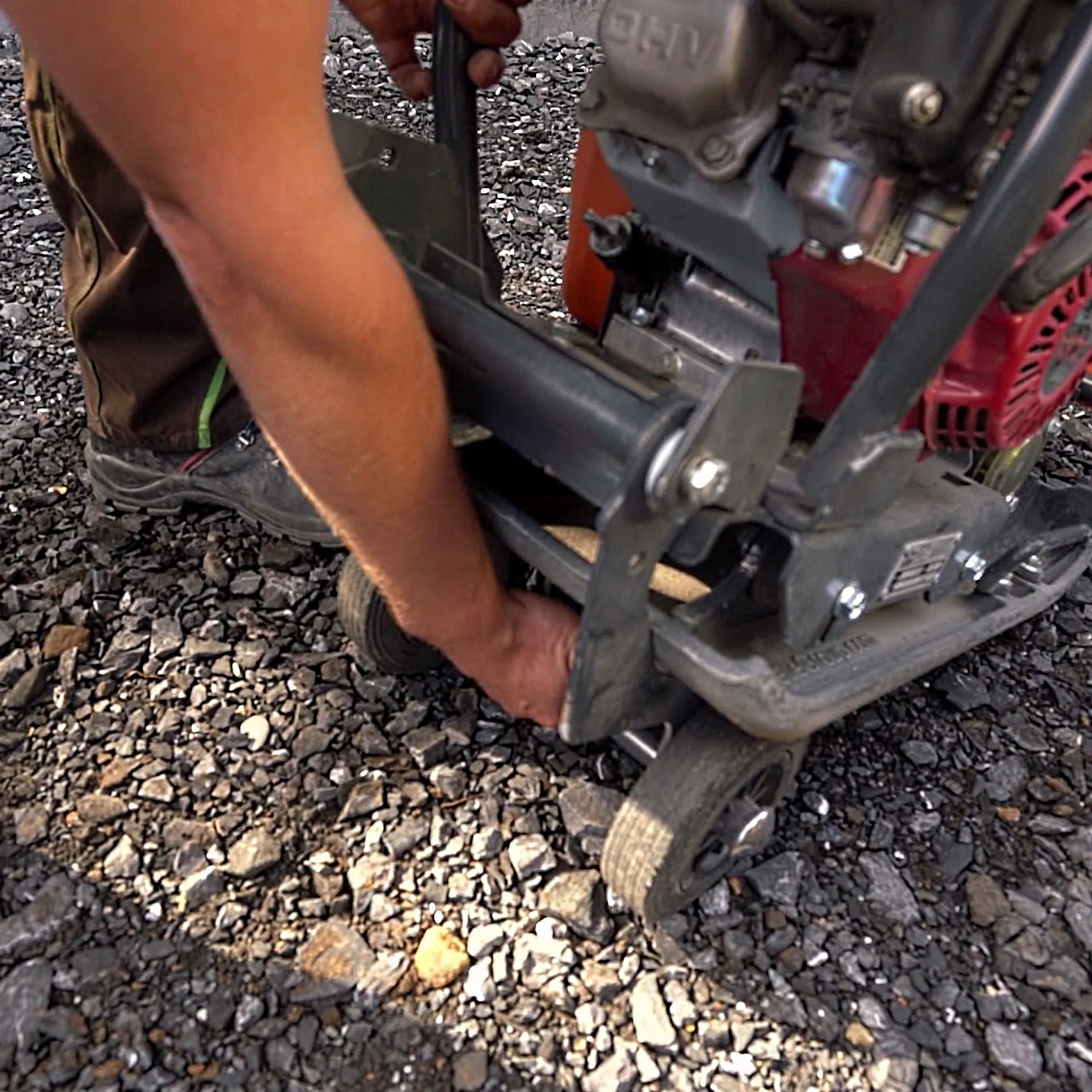 Transportrad an einer Rüttelmaschine