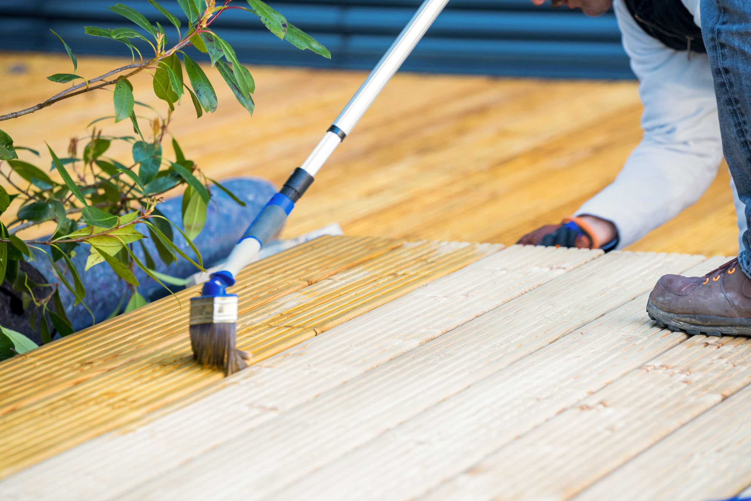 Una terrazza è oliata.