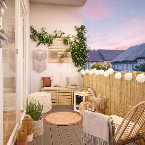 Balkon im Boho-Stil