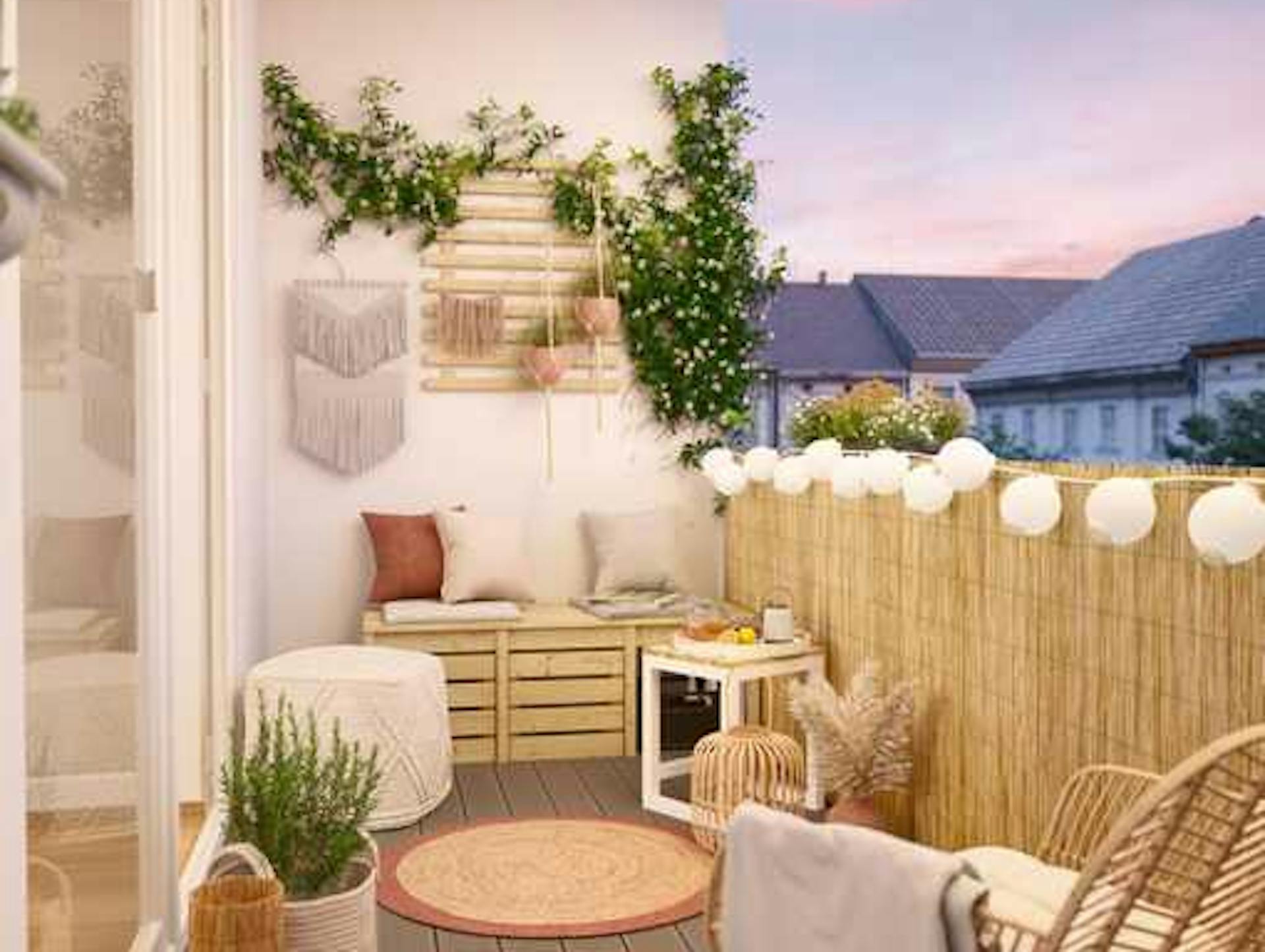 Balkon im Boho-Stil