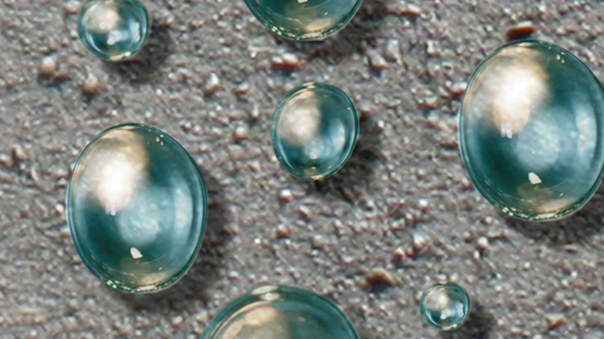 Gocce su una piastra della terrazza