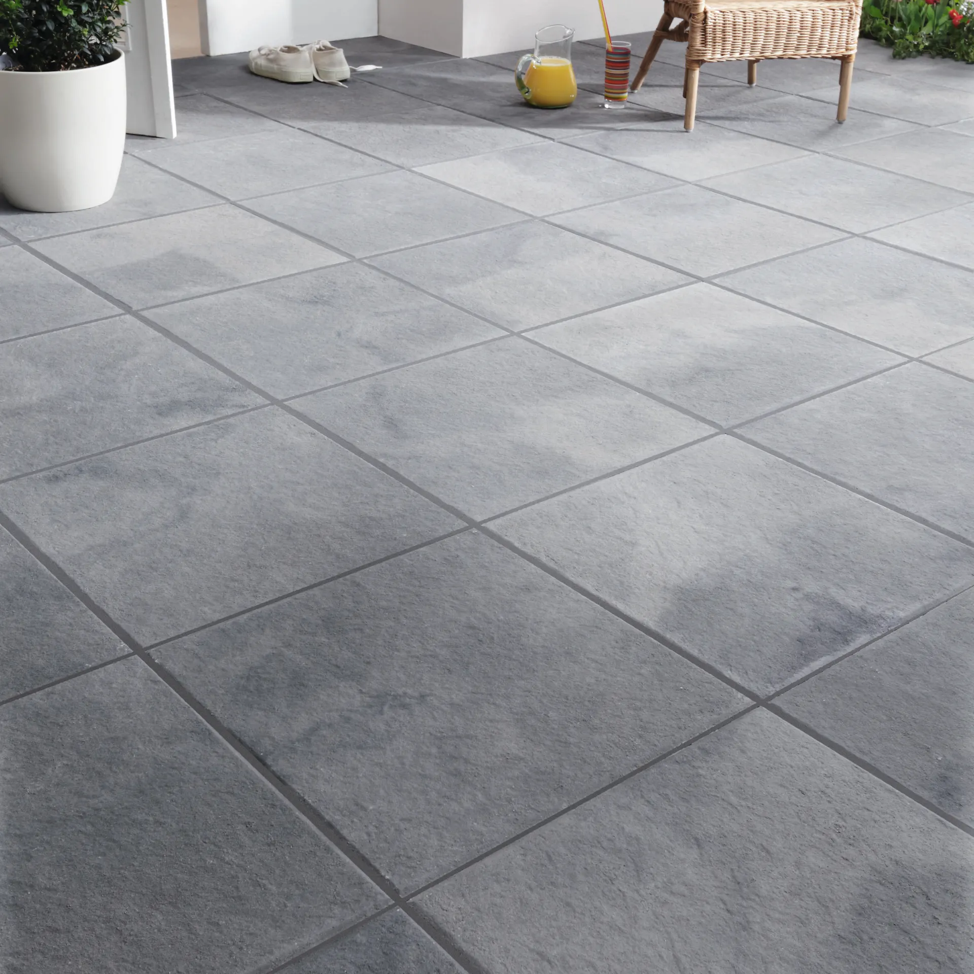 Terrassenplatten trocknen