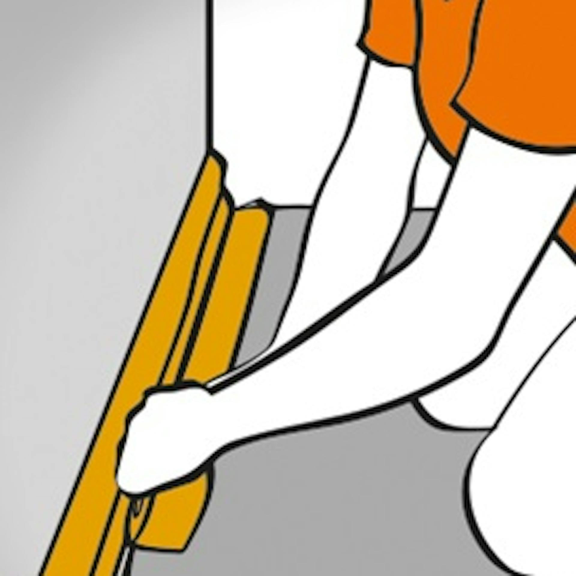 Heimwerkerin klebt Fußleisten mit Klebeband ab.