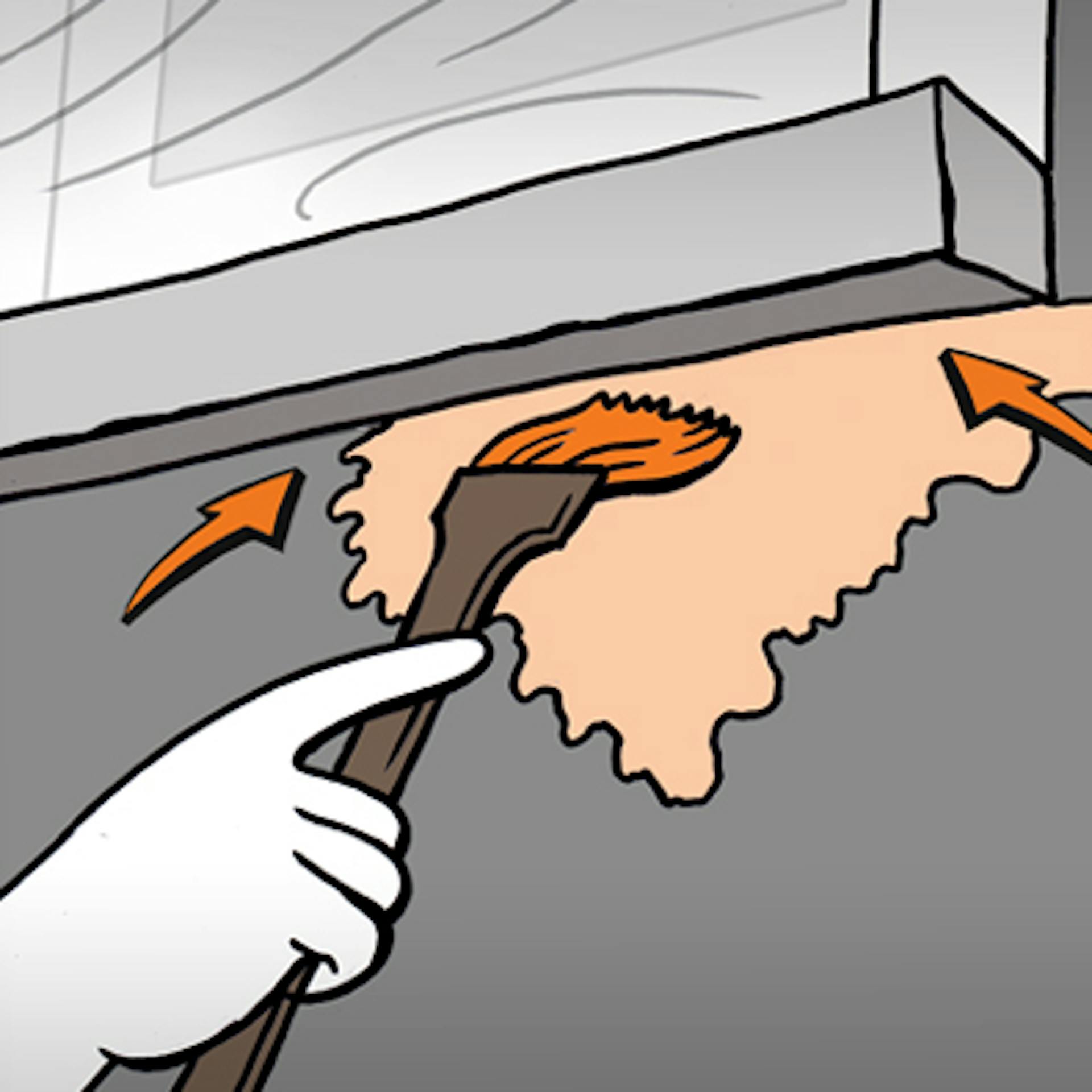 Gli angoli della facciata della casa vengono dipinti con cura usando un pennello piccolo