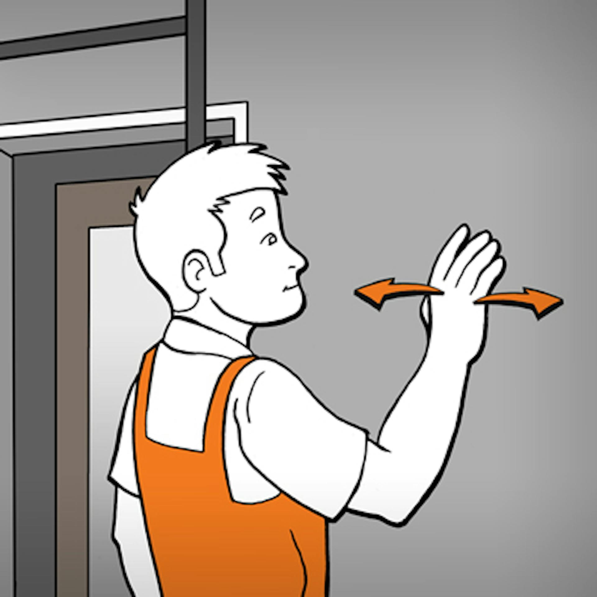 L’appassionato del fai da te controlla la capacità di carico del fondo della facciata prima di verniciare.