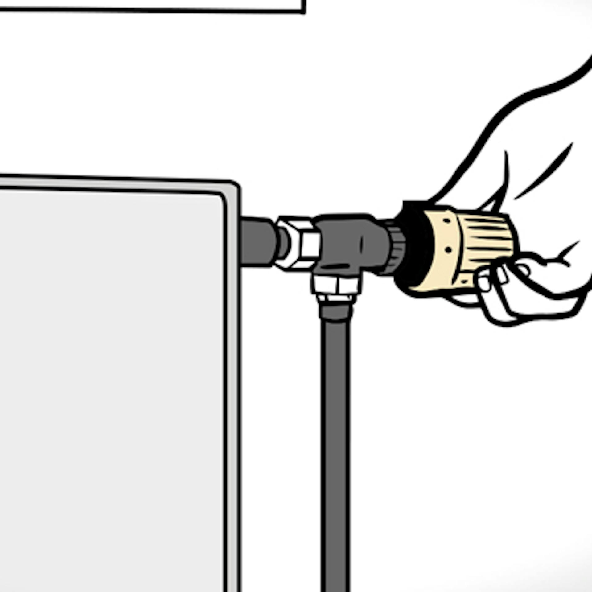 Il nuovo radiatore viene messo in funzione.