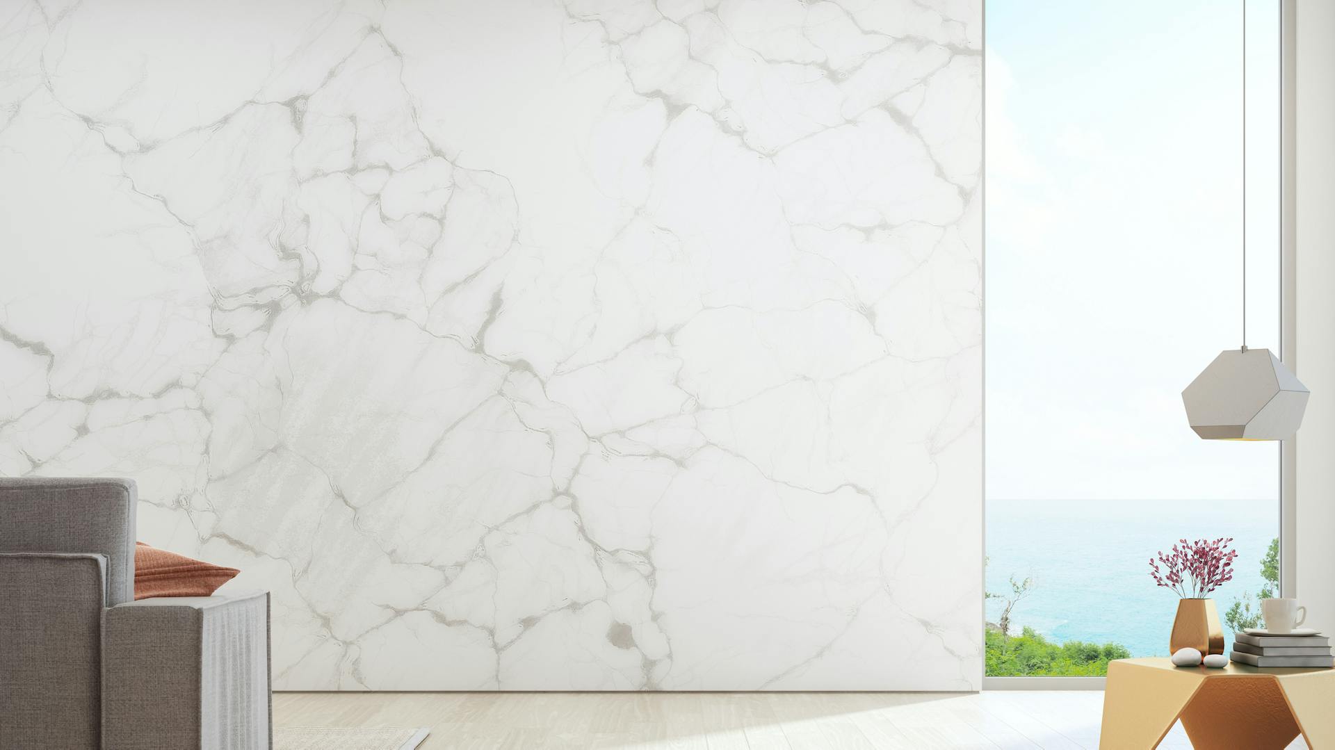 Gespachtelte Wand in Marmor-Optik