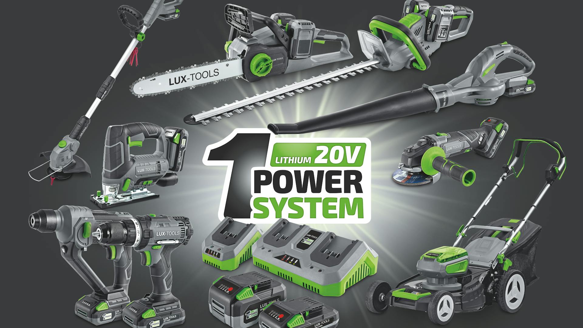 Bildcollage mit Akkusystemen