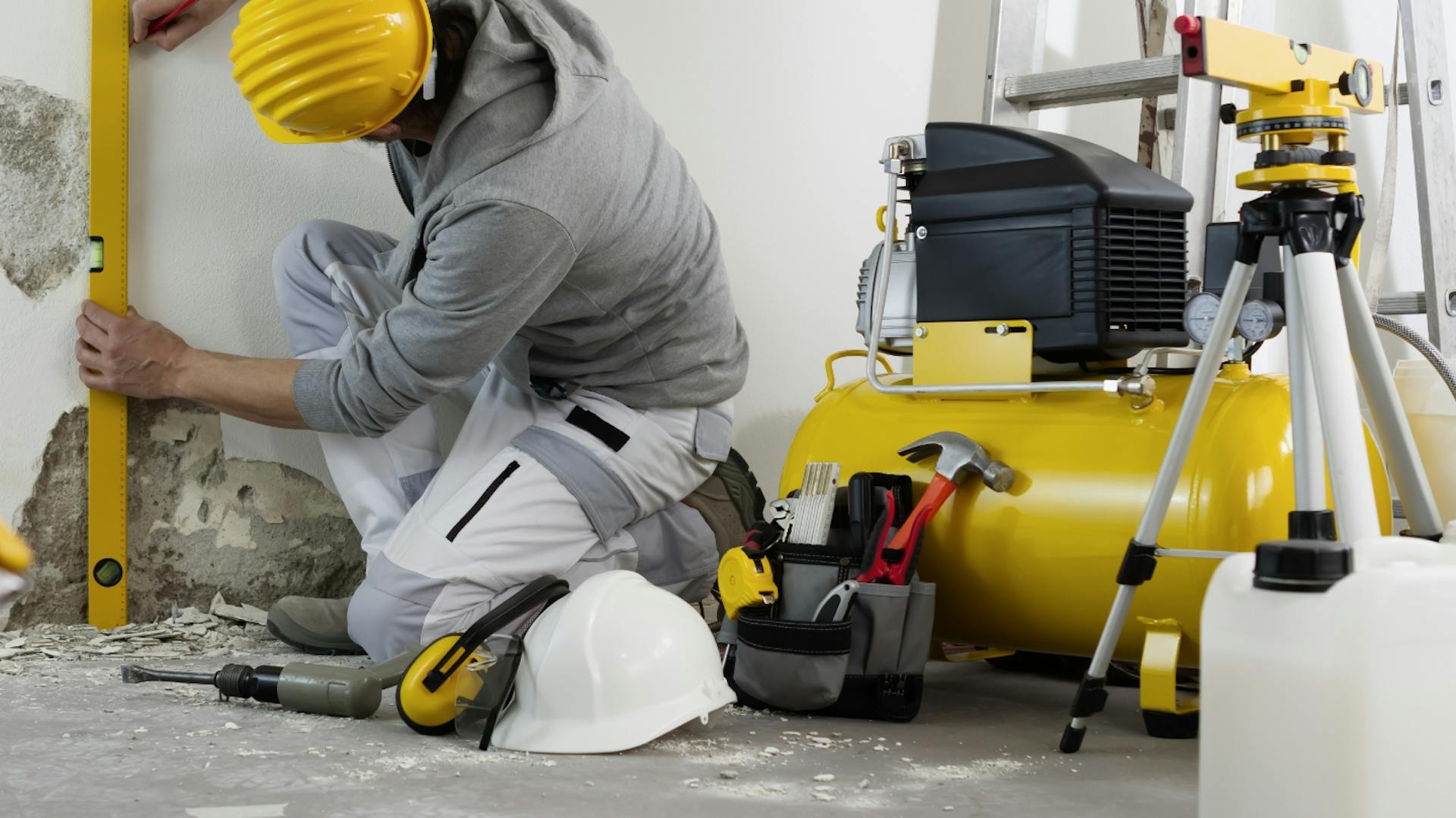 Kompressor auf einer Baustelle