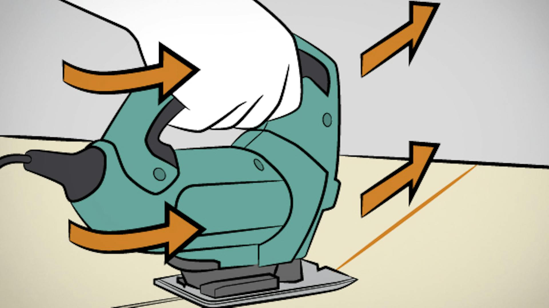 Il seghetto indica il cambio di direzione che può essere effettuato su un seghetto.