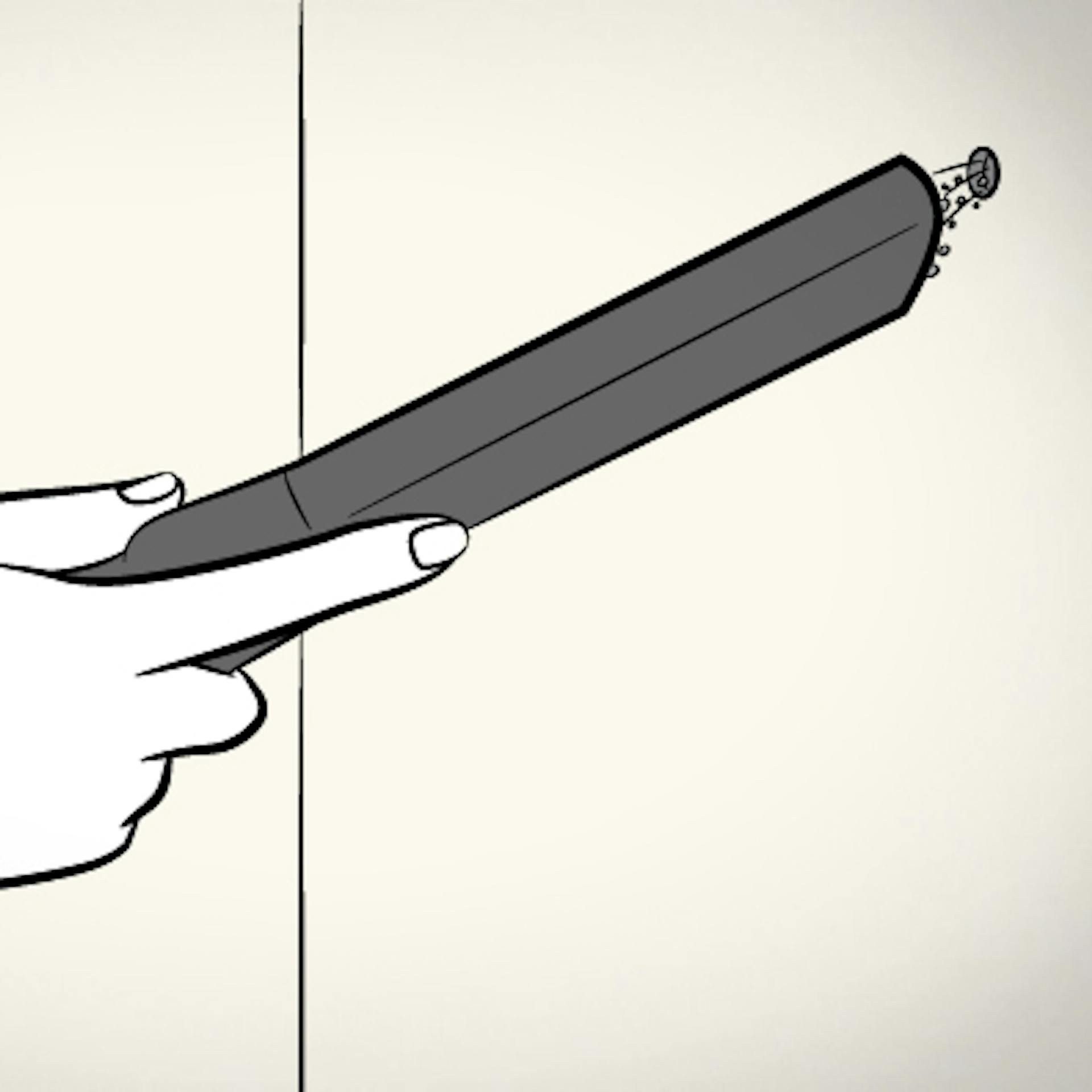 Bohrloch wird mit Staubsauger ausgesaugt.