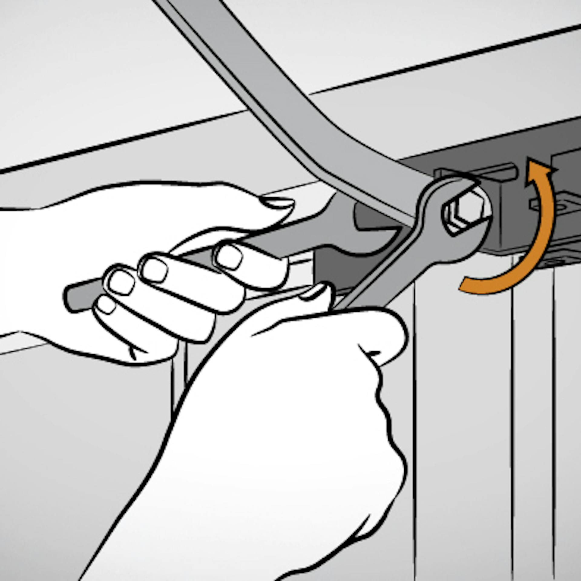 Mann verbindet Tor mit Garagentorantrieb.