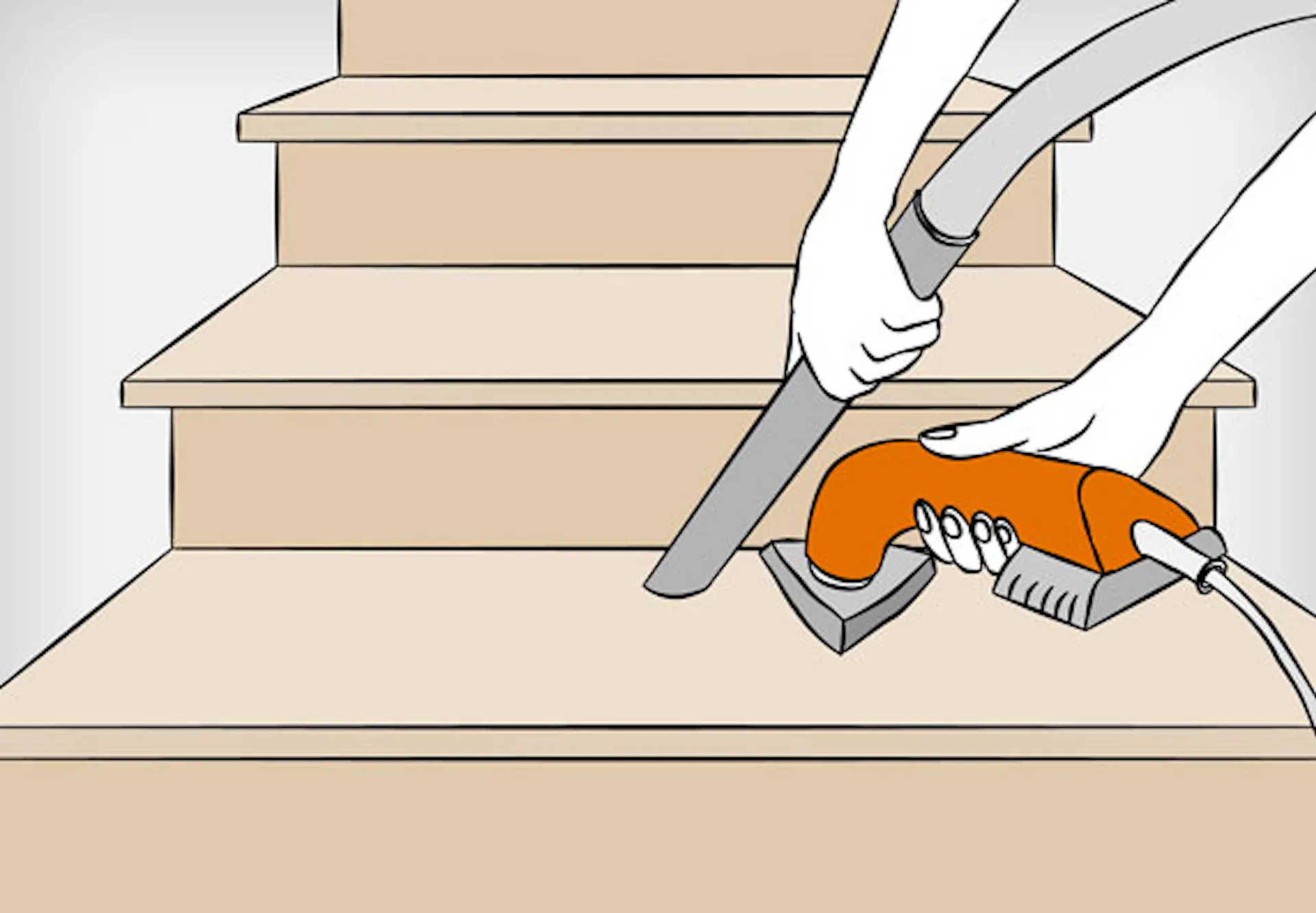 Holztreppe renovieren in 6 Schritten Schritt 3 Feinschliff