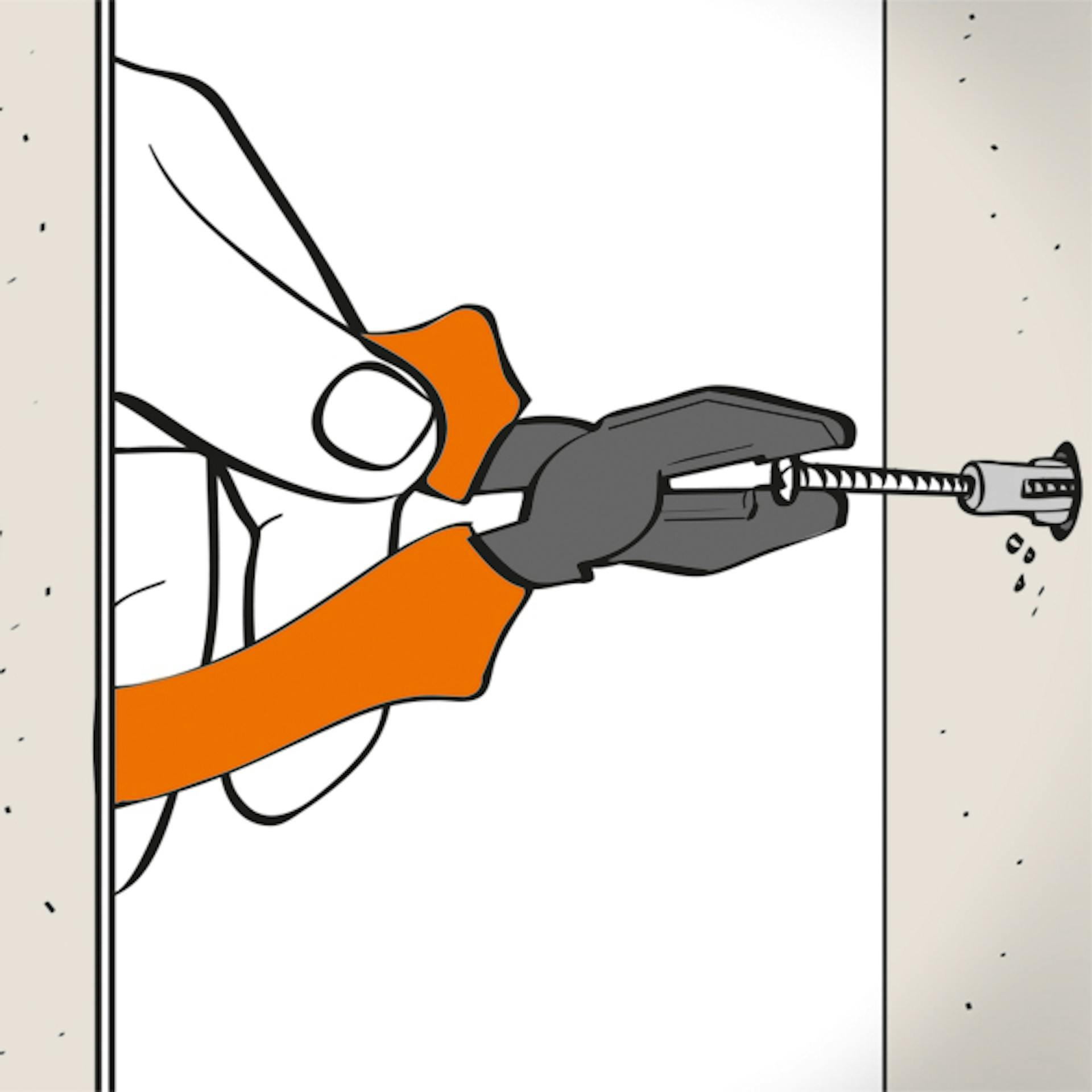 Löcher verputzen in 9 Schritten Nägel und Dübel entfernen Zange Schrauben Wand