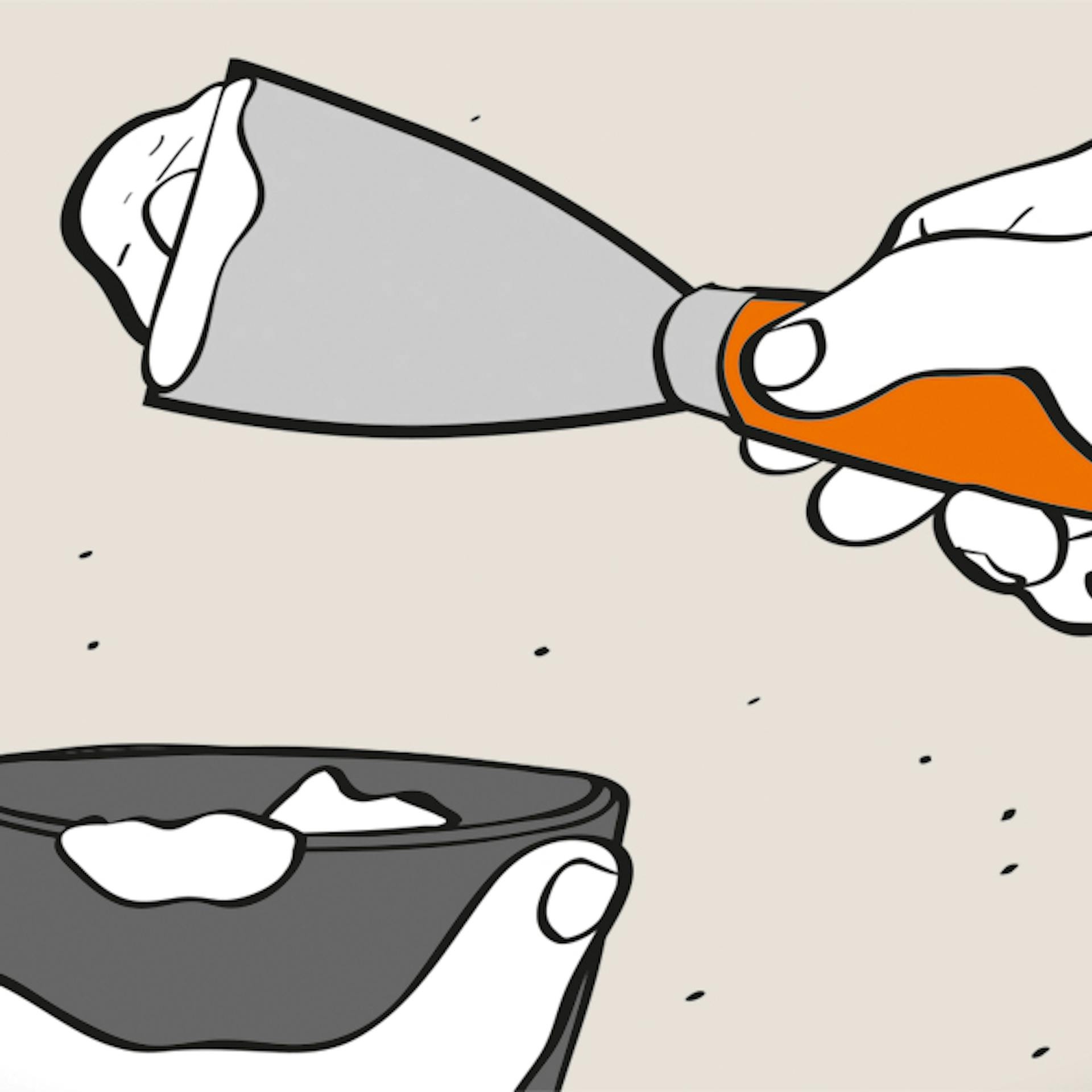 Löcher verputzen in 9 Schritten Schritt 5 Loch mit Spachtelmasse verspachteln