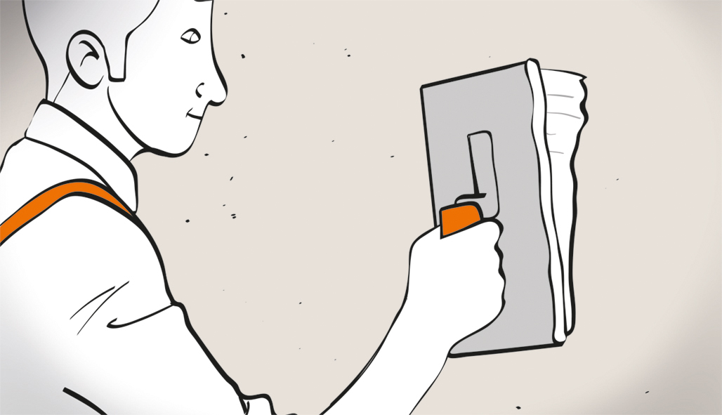 Löcher verputzen in 9 Schritten Schritt 6 Rauputz mit Reibebrett bearbeiten