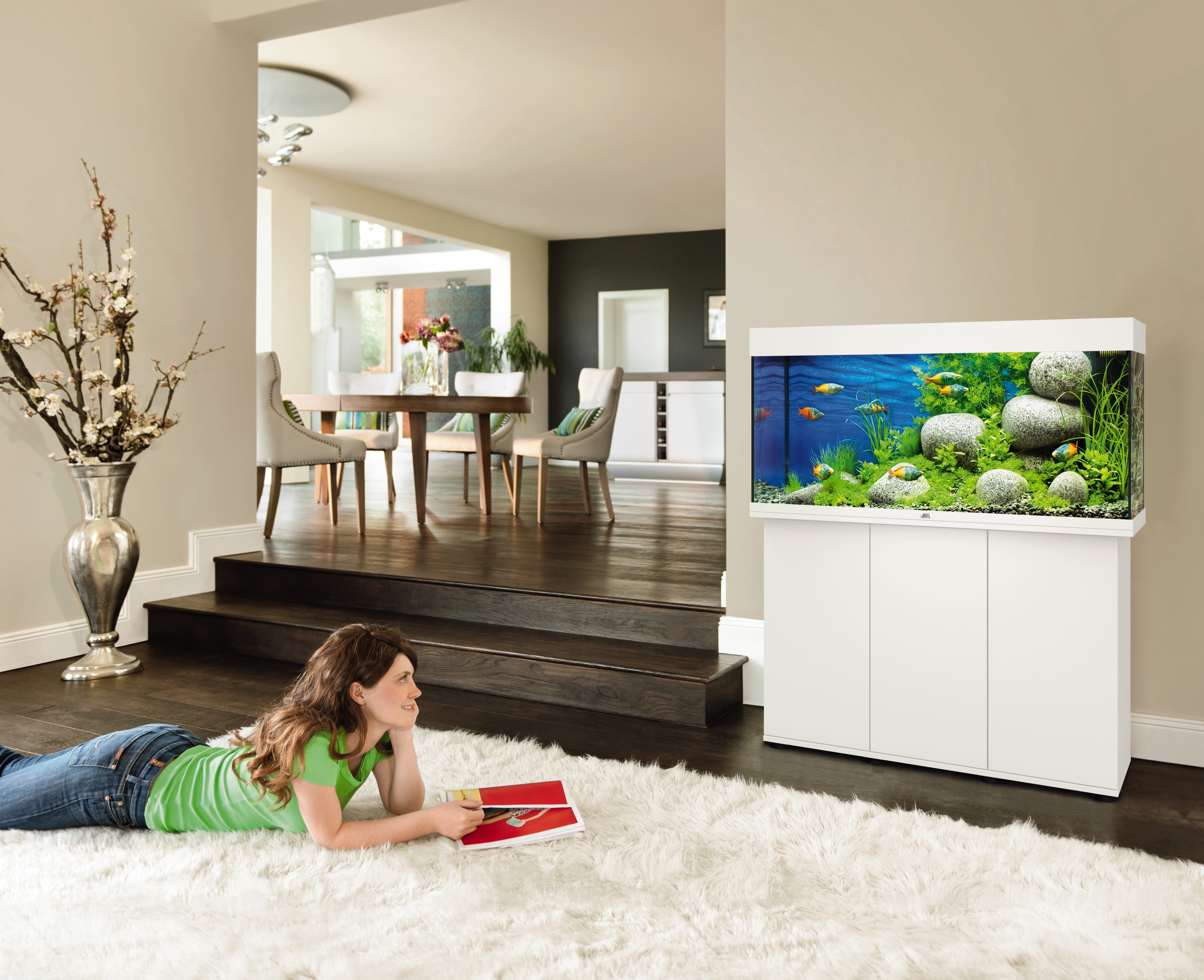 Akvárium ötletek: Egy kész akvárium a nappaliban