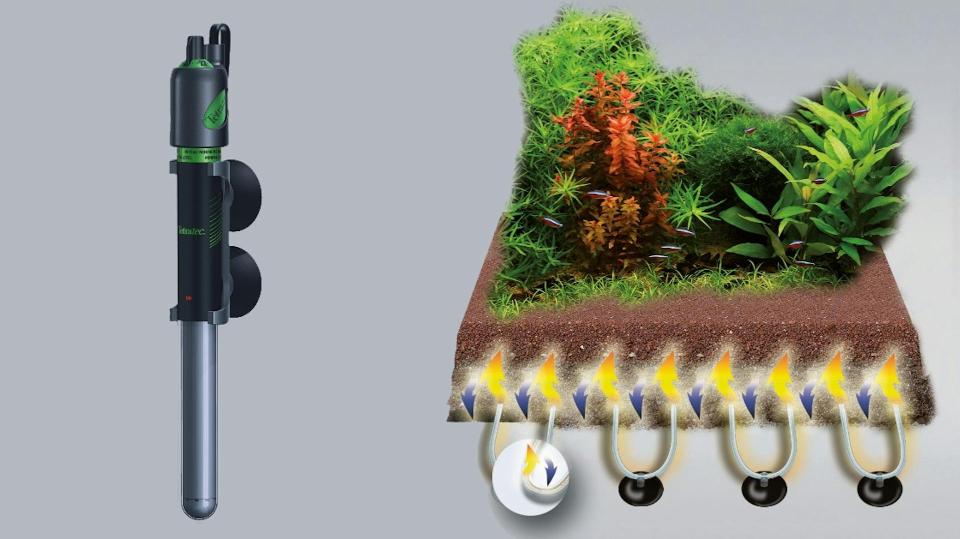 Aquarium einrichten Technik Heizung Bodenheizung Heizstab