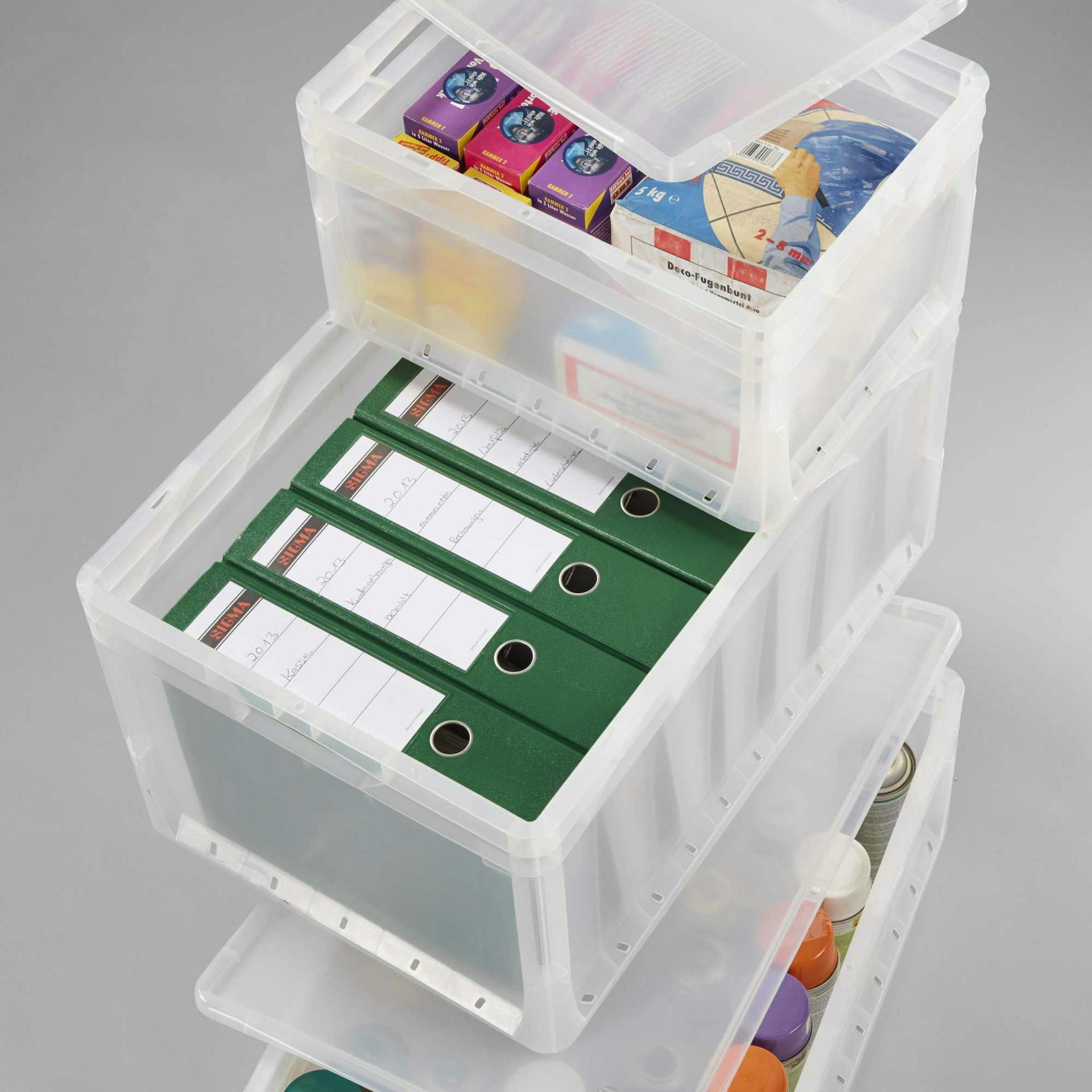 Aufbewahrungsboxen mit Aktenordnern