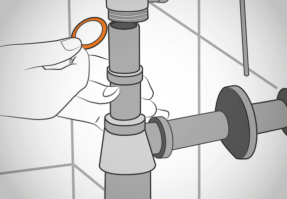 Montage du conduit d’écoulement et du siphon