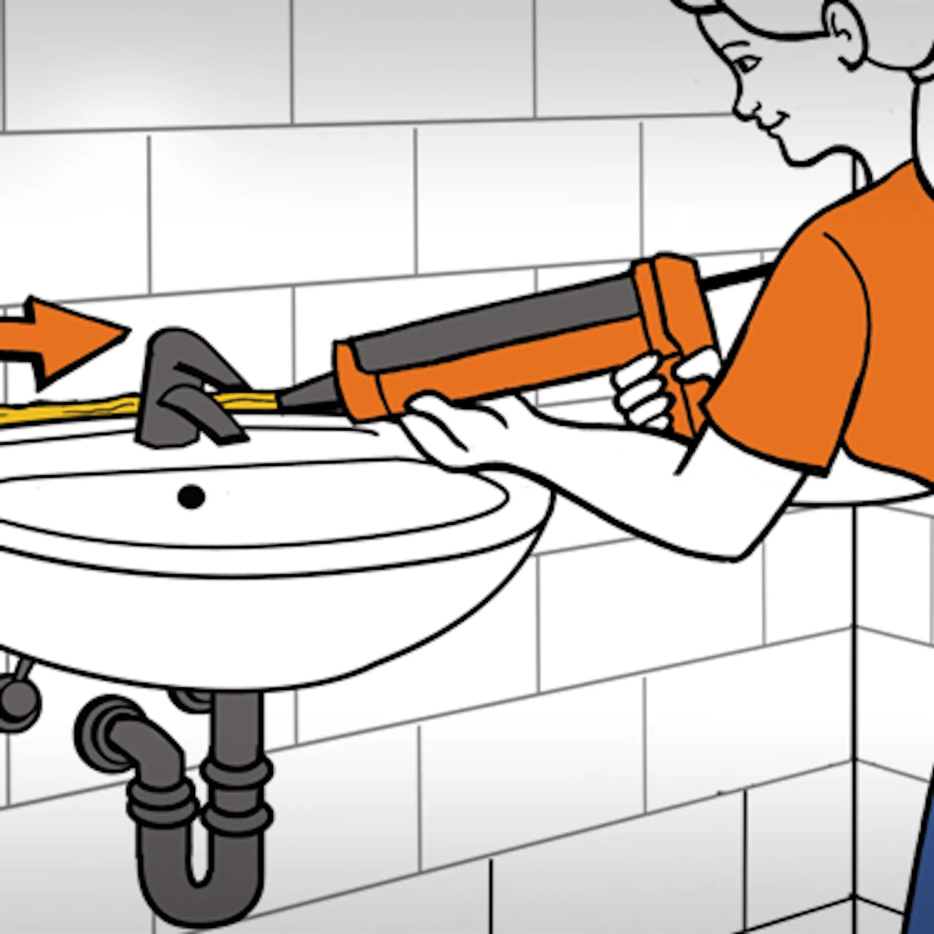 Étanchéifier la jonction lavabo/mur