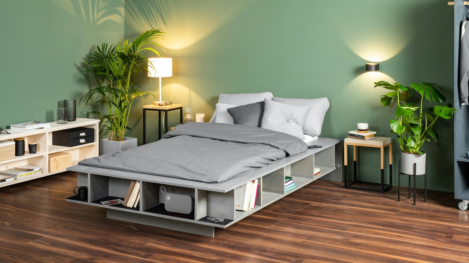 Ágy tárolórekeszekkel